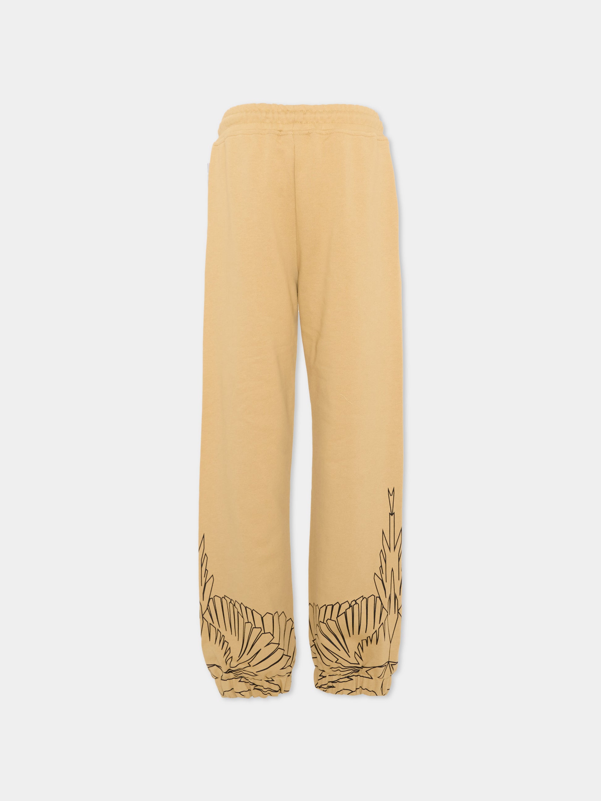 Pantalone sportivo beige per bambino con ali,County Of Milan Kids,F5CMJBFP074 178