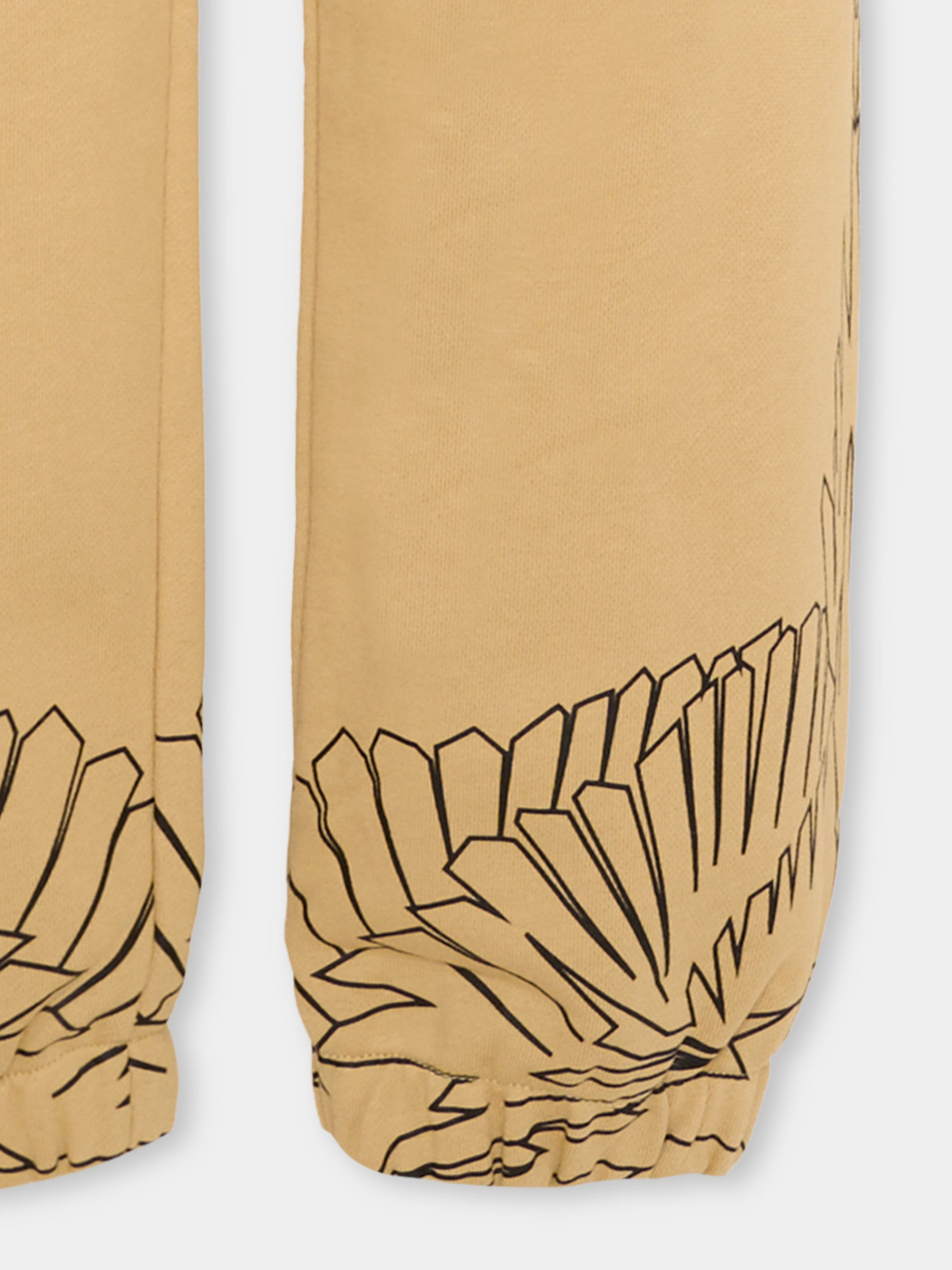 Pantalone sportivo beige per bambino con ali,County Of Milan Kids,F5CMJBFP074 178