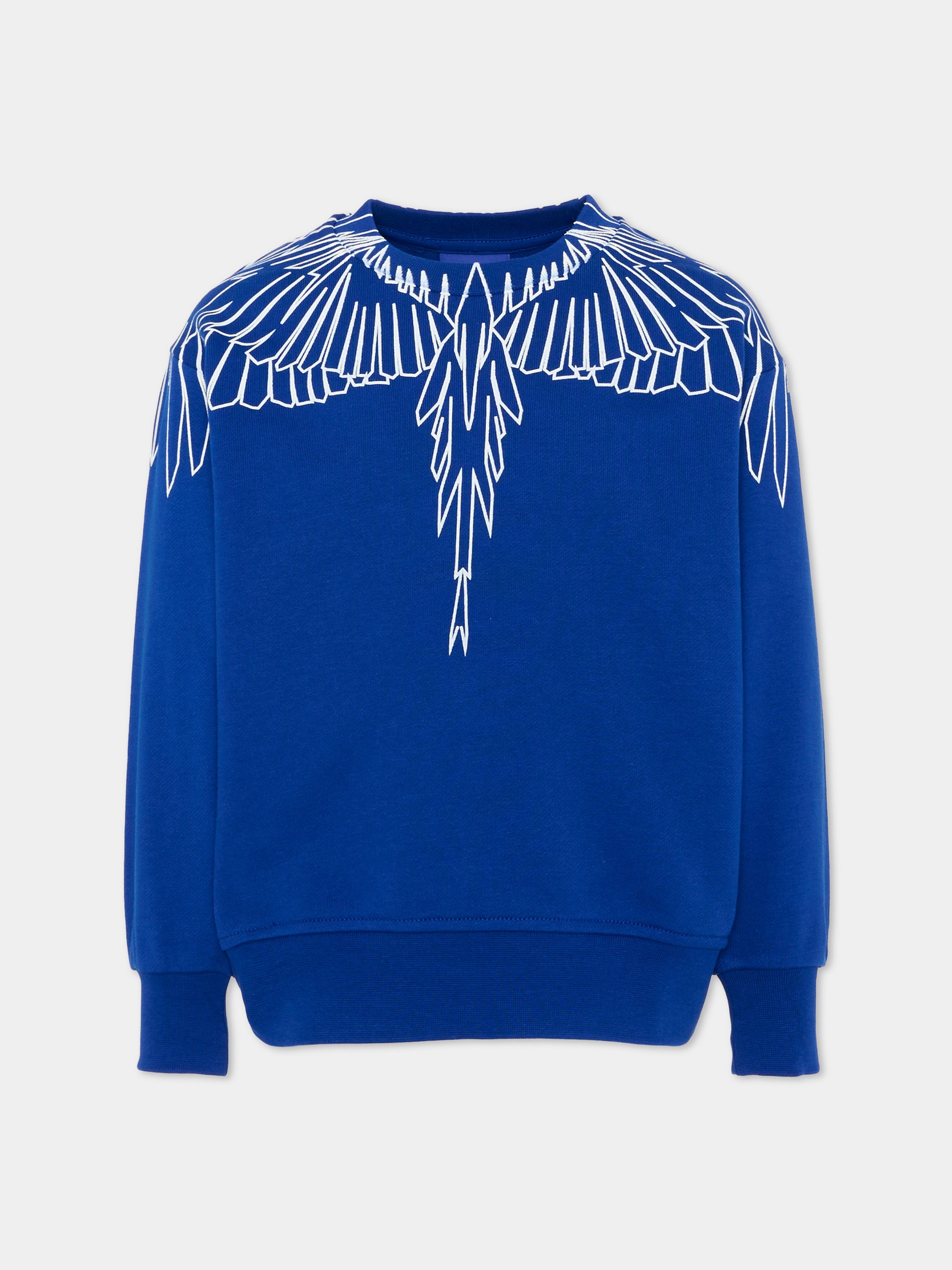Felpa blu per bambino con ali,County Of Milan Kids,F5CMJBSW071 130