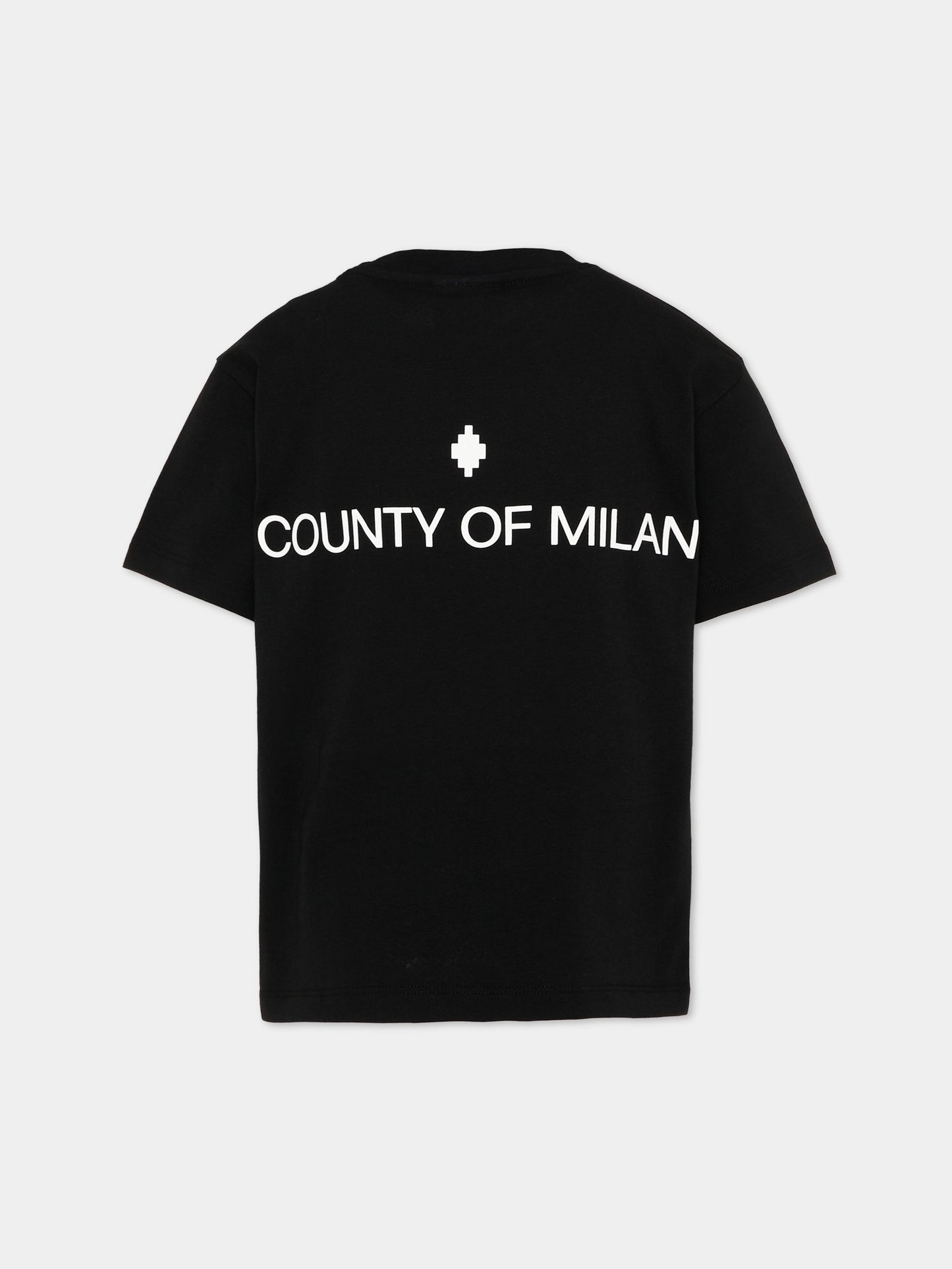 T-Shirt nera per bambino con logo,County Of Milan Kids,F5CMJBTH004 110