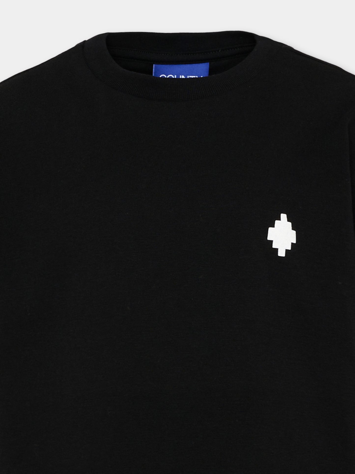 T-Shirt nera per bambino con logo,County Of Milan Kids,F5CMJBTH004 110