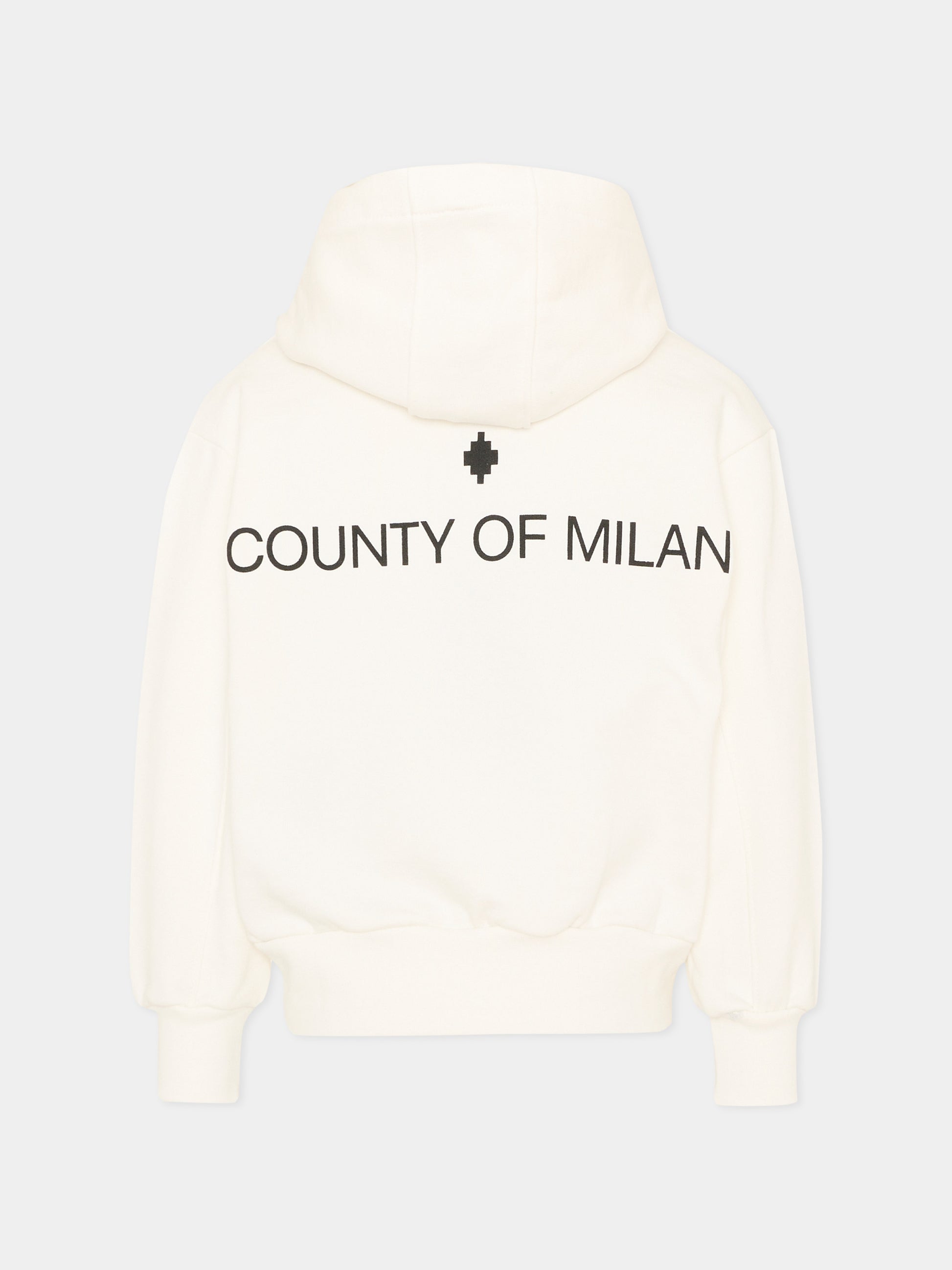 Felpa avorio per bambino con logo,County Of Milan Kids,F5CMJBZH001 002