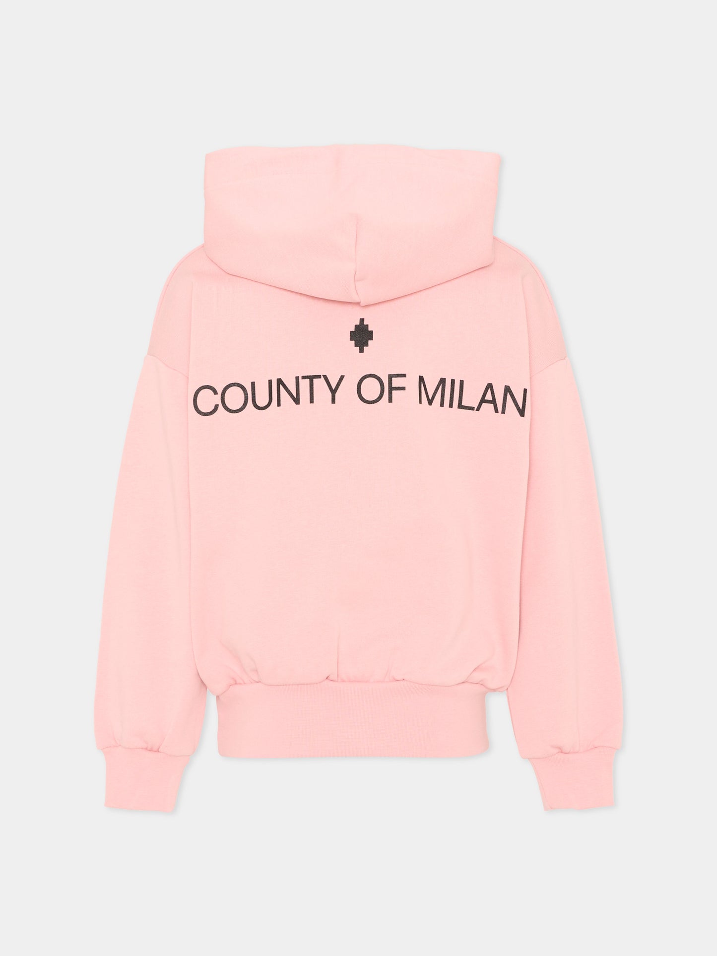 Felpa rosa per bambina con logo,County Of Milan Kids,F5CMJGHS084 BW008