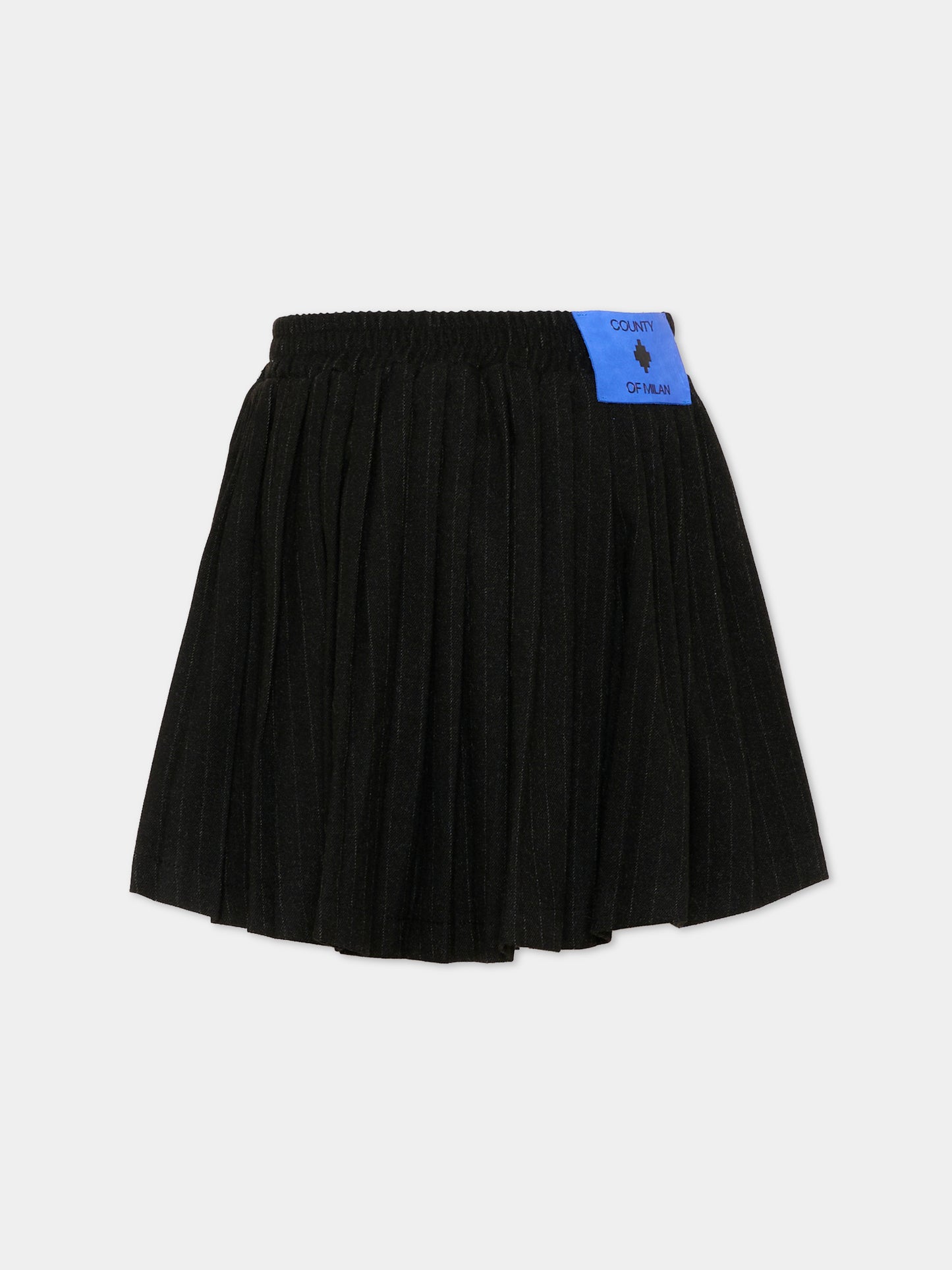 Gonna nera per bambina con patch,County Of Milan Kids,F5CMJGSK020 110