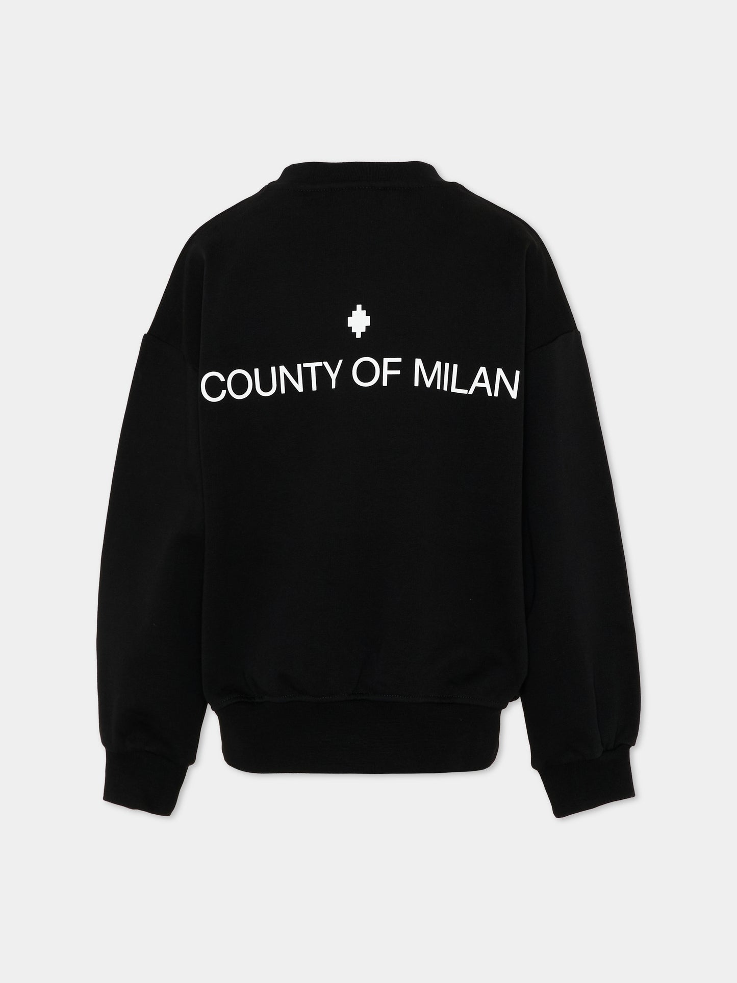 Felpa nera per bambina con logo,County Of Milan Kids,F5CMJGSW087 110