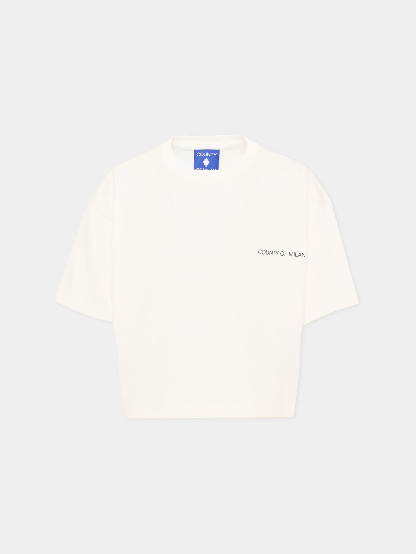 T-Shirt avorio per bambina con logo,County Of Milan Kids,F5CMJGTH021 002