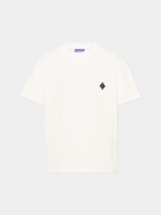 T-Shirt avorio per bambina con logo,County Of Milan Kids,F5CMJGTH085 002
