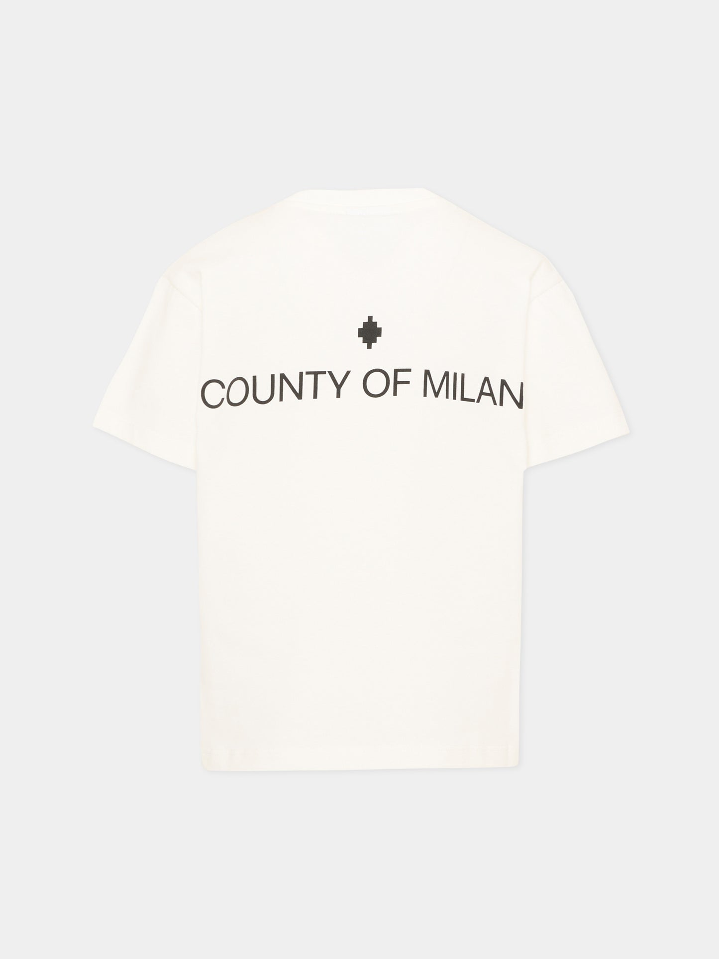 T-Shirt avorio per bambina con logo,County Of Milan Kids,F5CMJGTH085 002