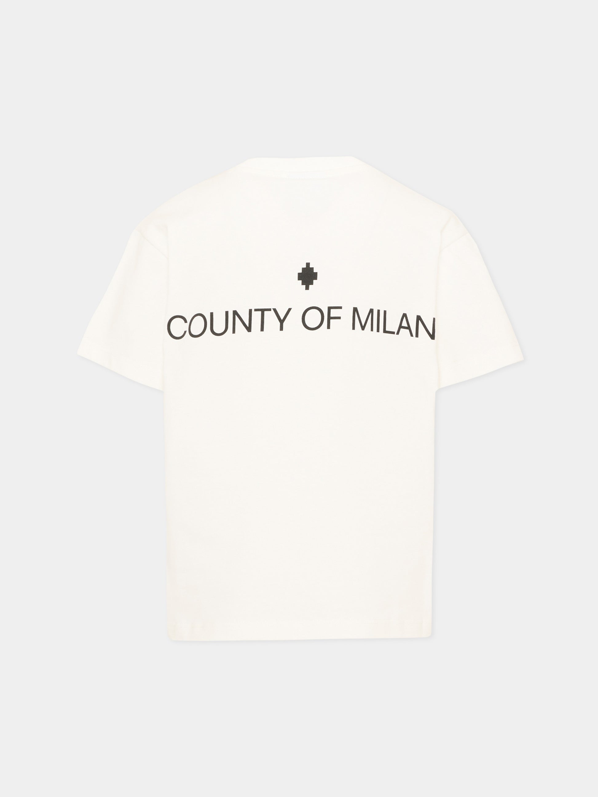 T-Shirt avorio per bambina con logo,County Of Milan Kids,F5CMJGTH085 002