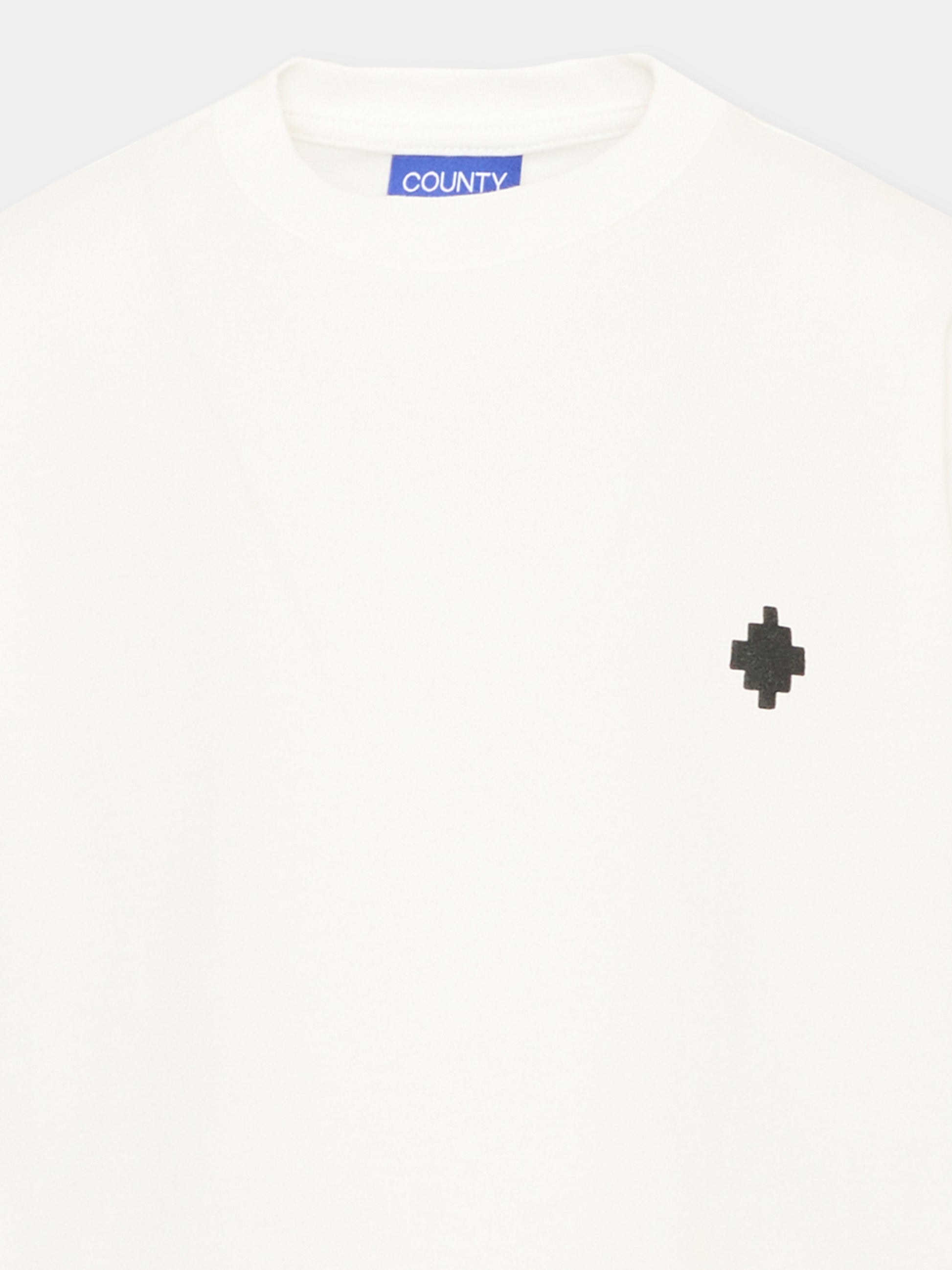 T-Shirt avorio per bambina con logo,County Of Milan Kids,F5CMJGTH085 002