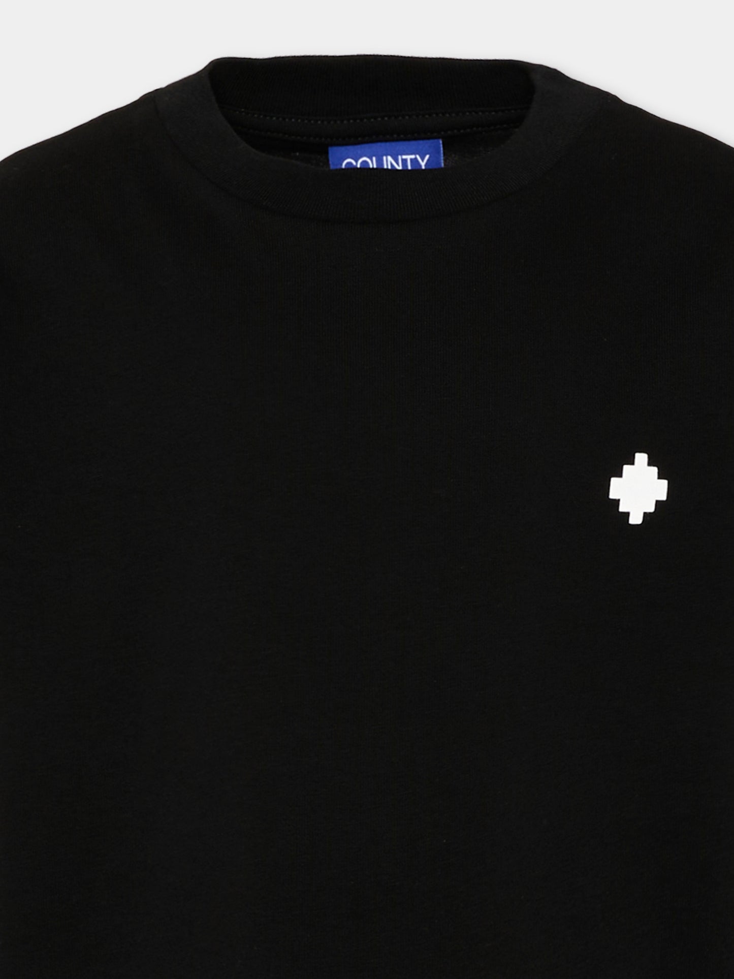 T-Shirt nera per bambina con logo,County Of Milan Kids,F5CMJGTH085 110