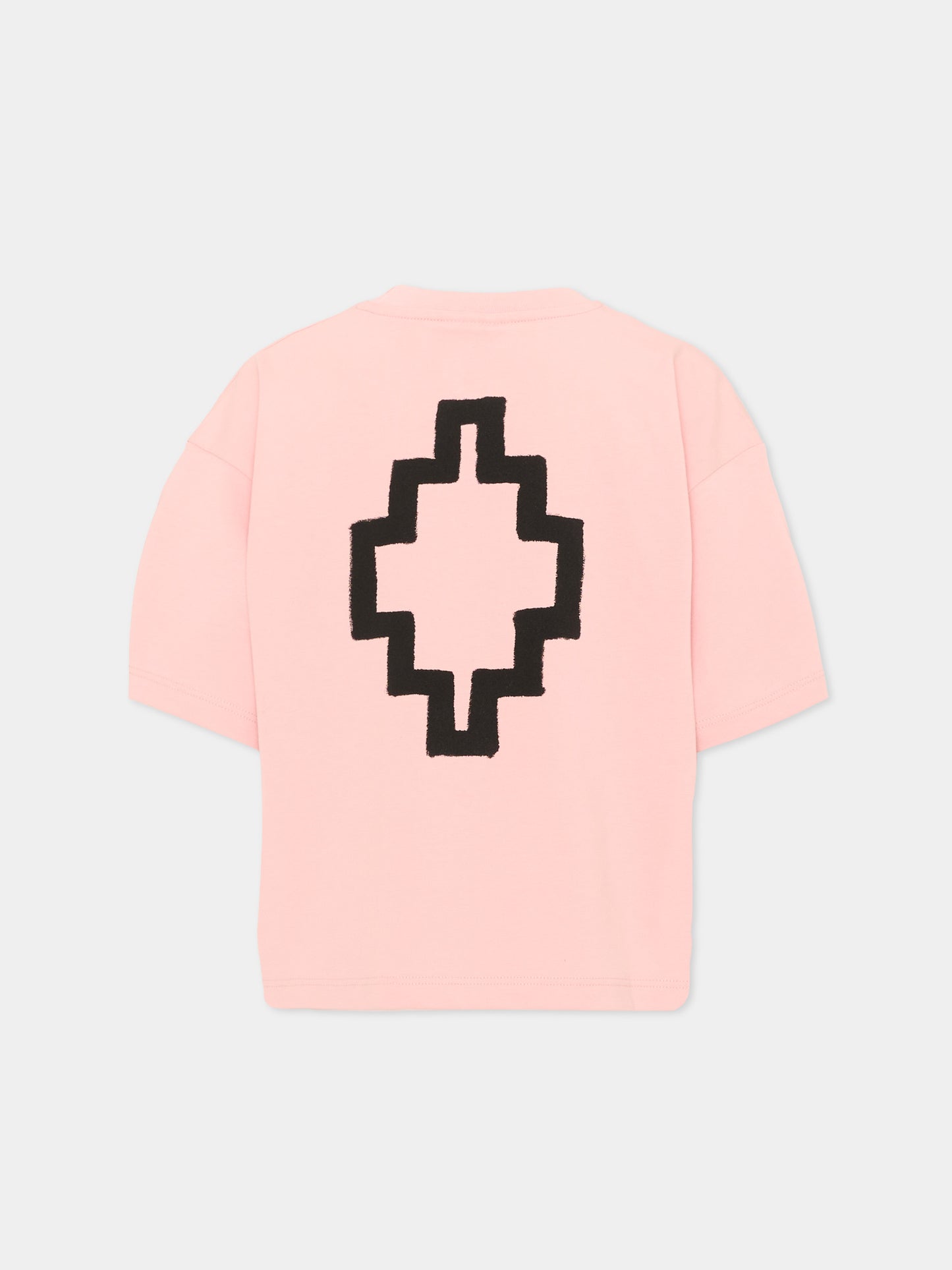 T-shirt rosa per bambina con logo,County Of Milan Kids,F5CMJGTH096 BW008