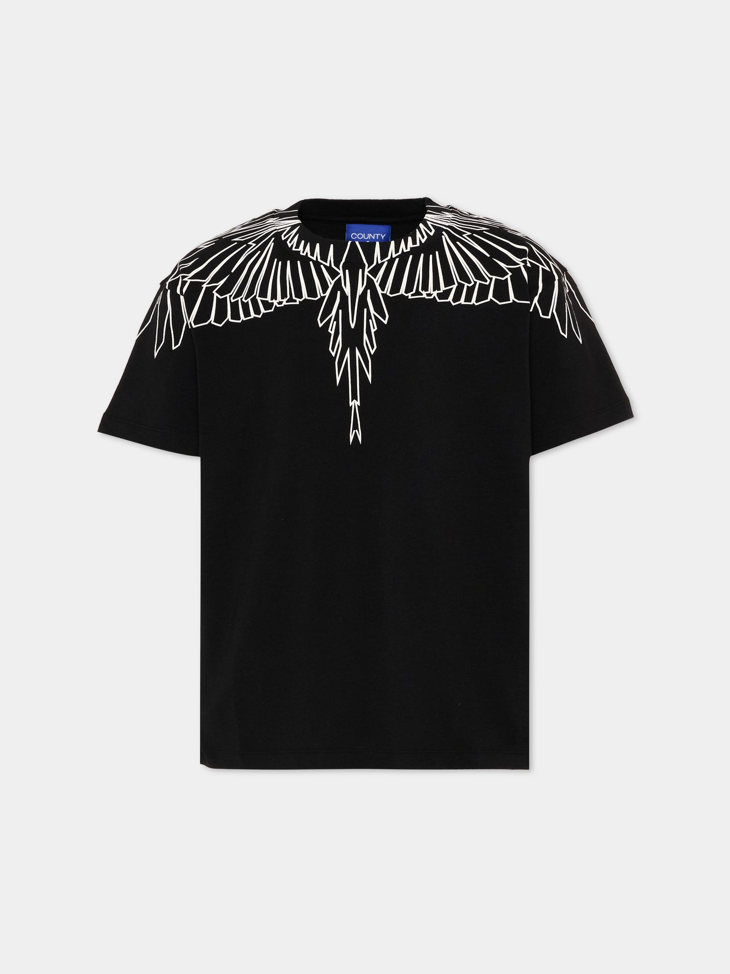 T-shirt nera per bambina con ali,County Of Milan Kids,F5CMJGTH102 110