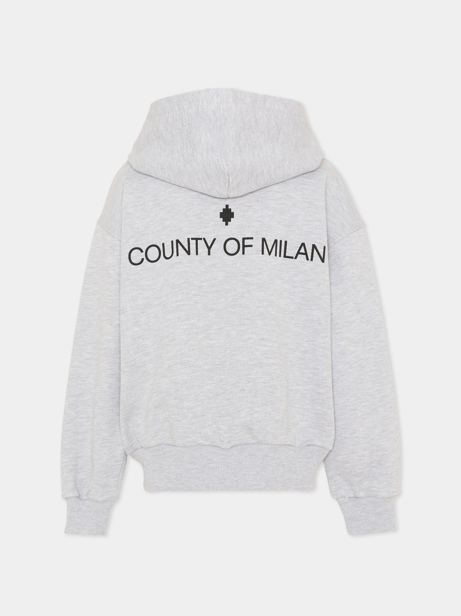 Felpa grigia per bambina con logo,County Of Milan Kids,F5CMJGZH083 101