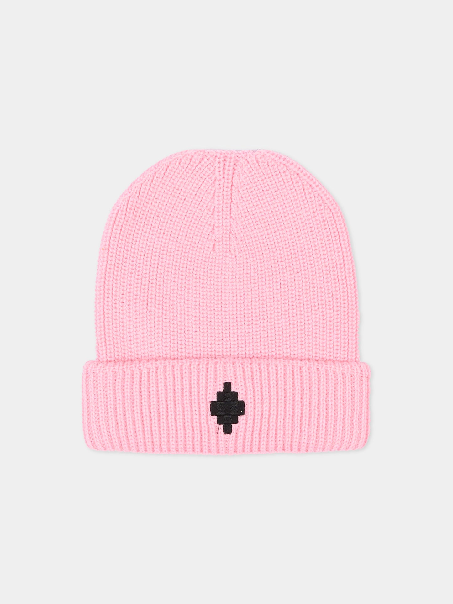 Berretto rosa per bambina con logo,County Of Milan Kids,F5CMJUHT036 BW008