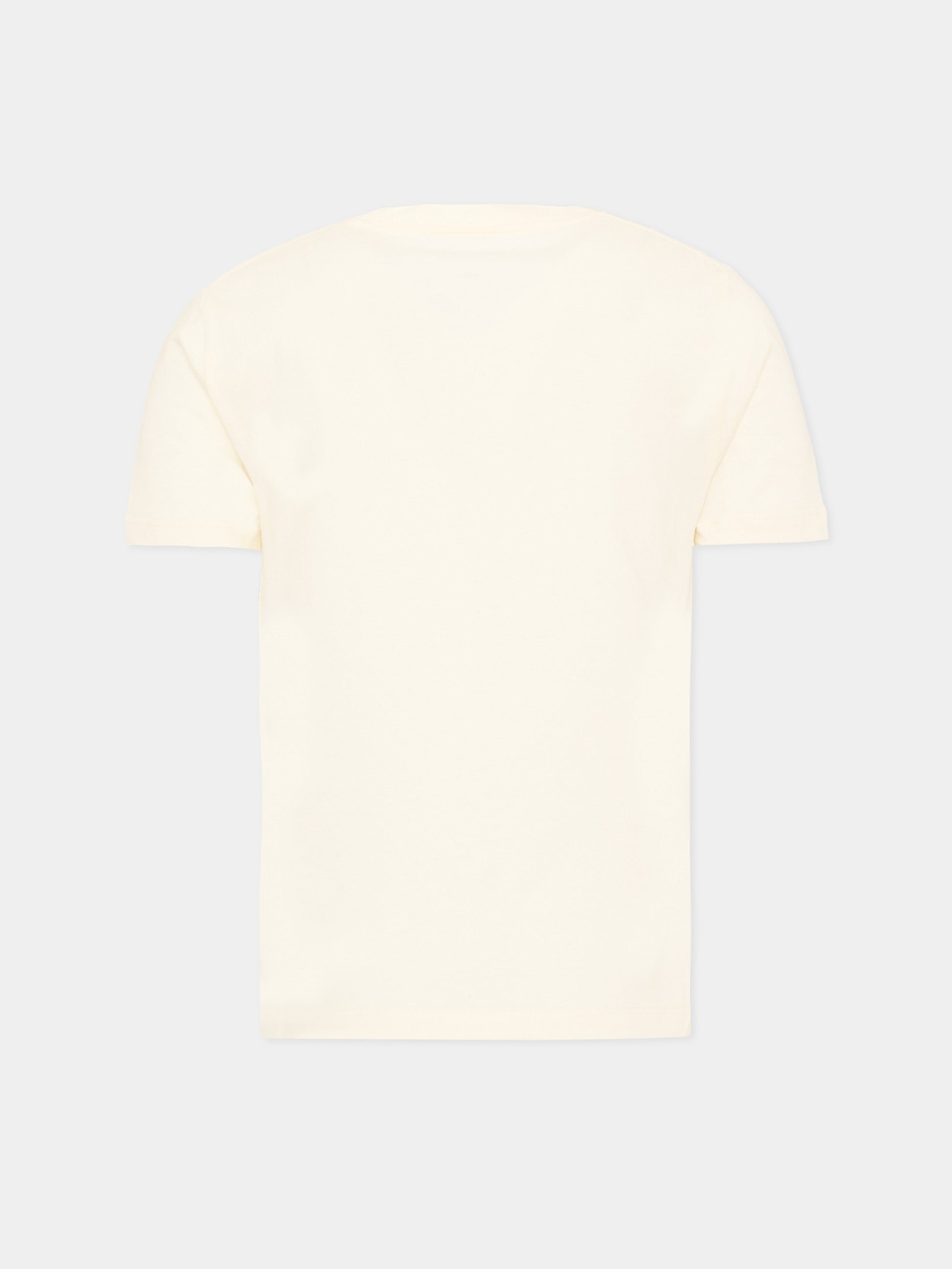 T-Shirt avorio per bambino con logo,Calvin Klein Kids,LVCKSJA09B YAT