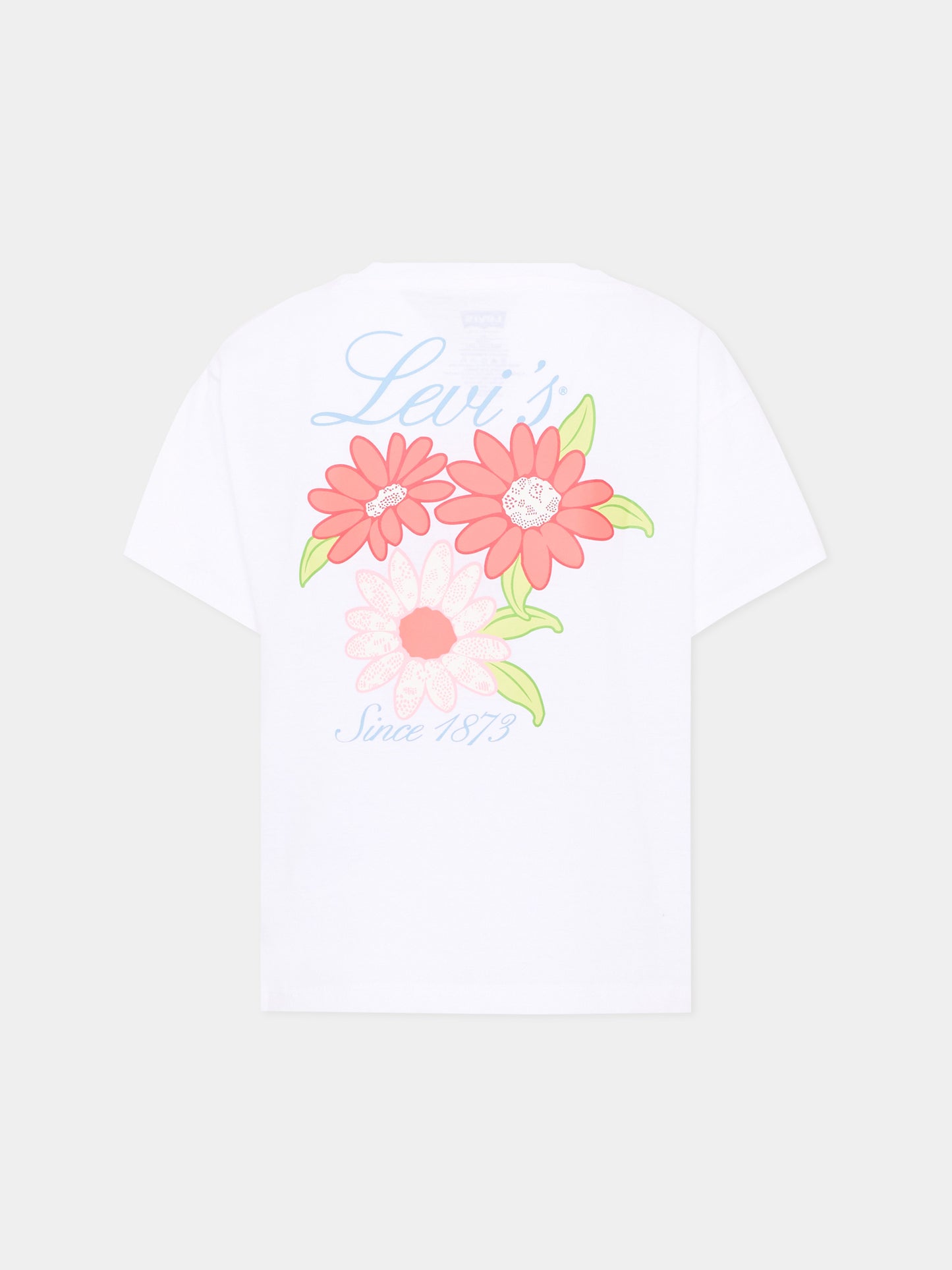 T-shirt bianca per bambina con fiori,Levi's Kids,4EP700 W1T