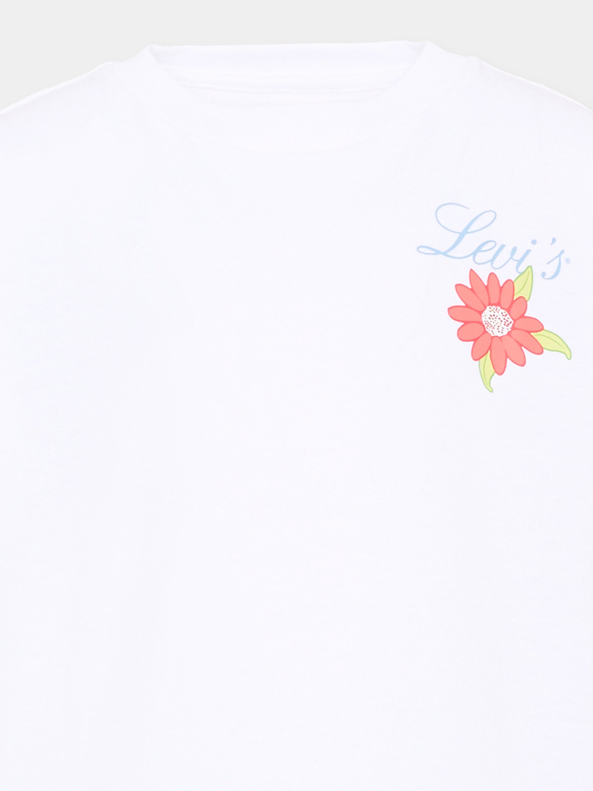 T-shirt bianca per bambina con fiori,Levi's Kids,4EP700 W1T