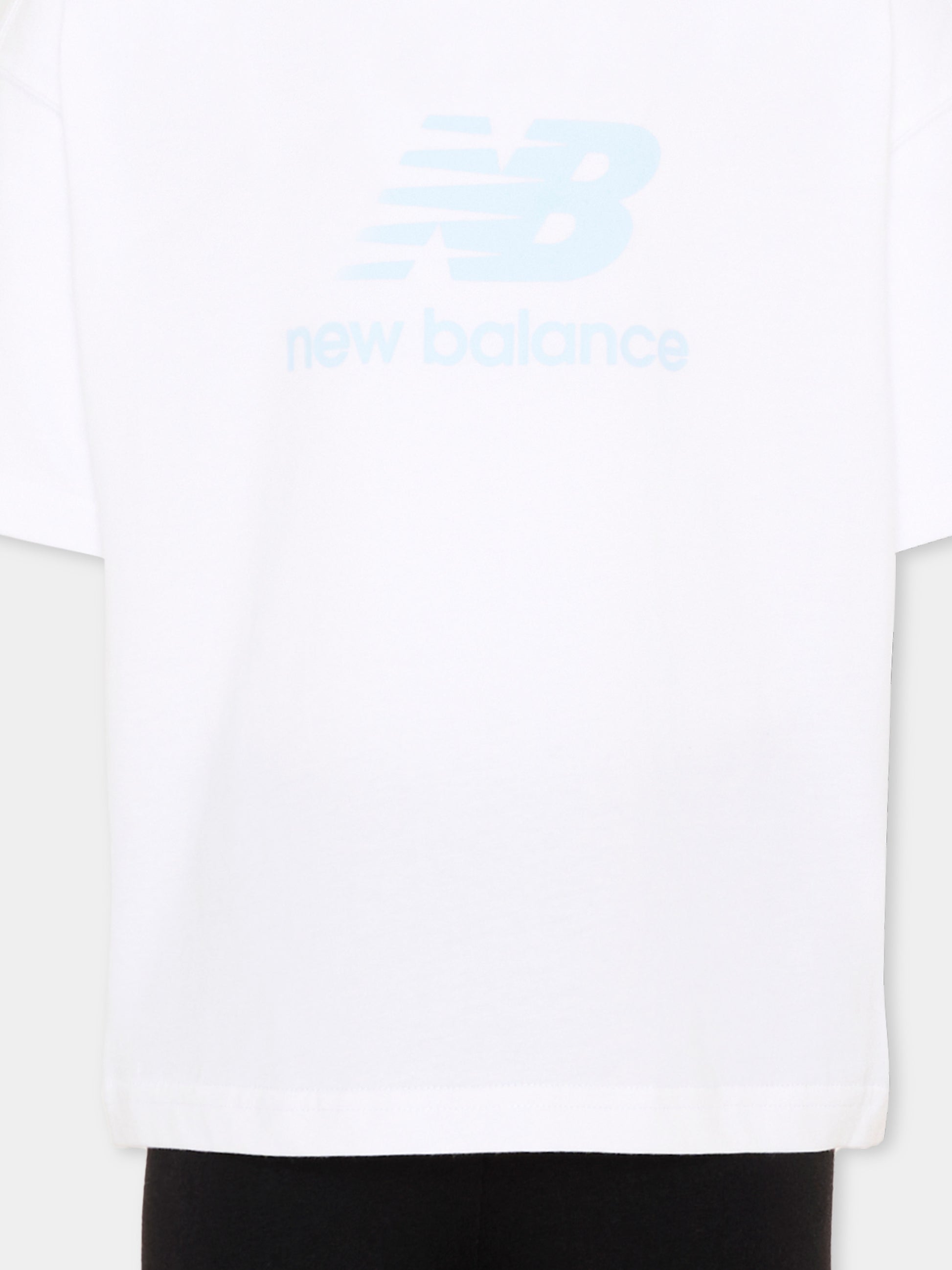 Completo sportivo bianco per bambina con logo,New Balance,LAKG0076 BWE