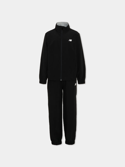 Completo sportivo nero per bambini con logo,New Balance,YS61J2QC BK
