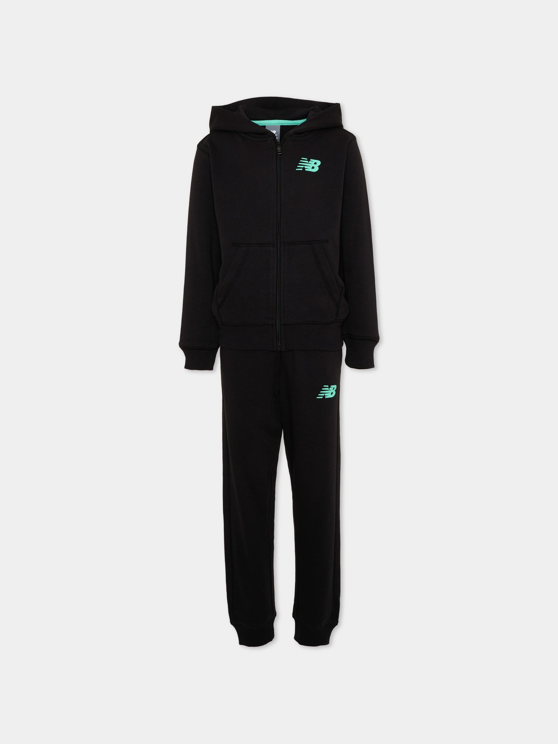 Completo sportivo nero per bambini con logo,New Balance,YS61T3CJ BK