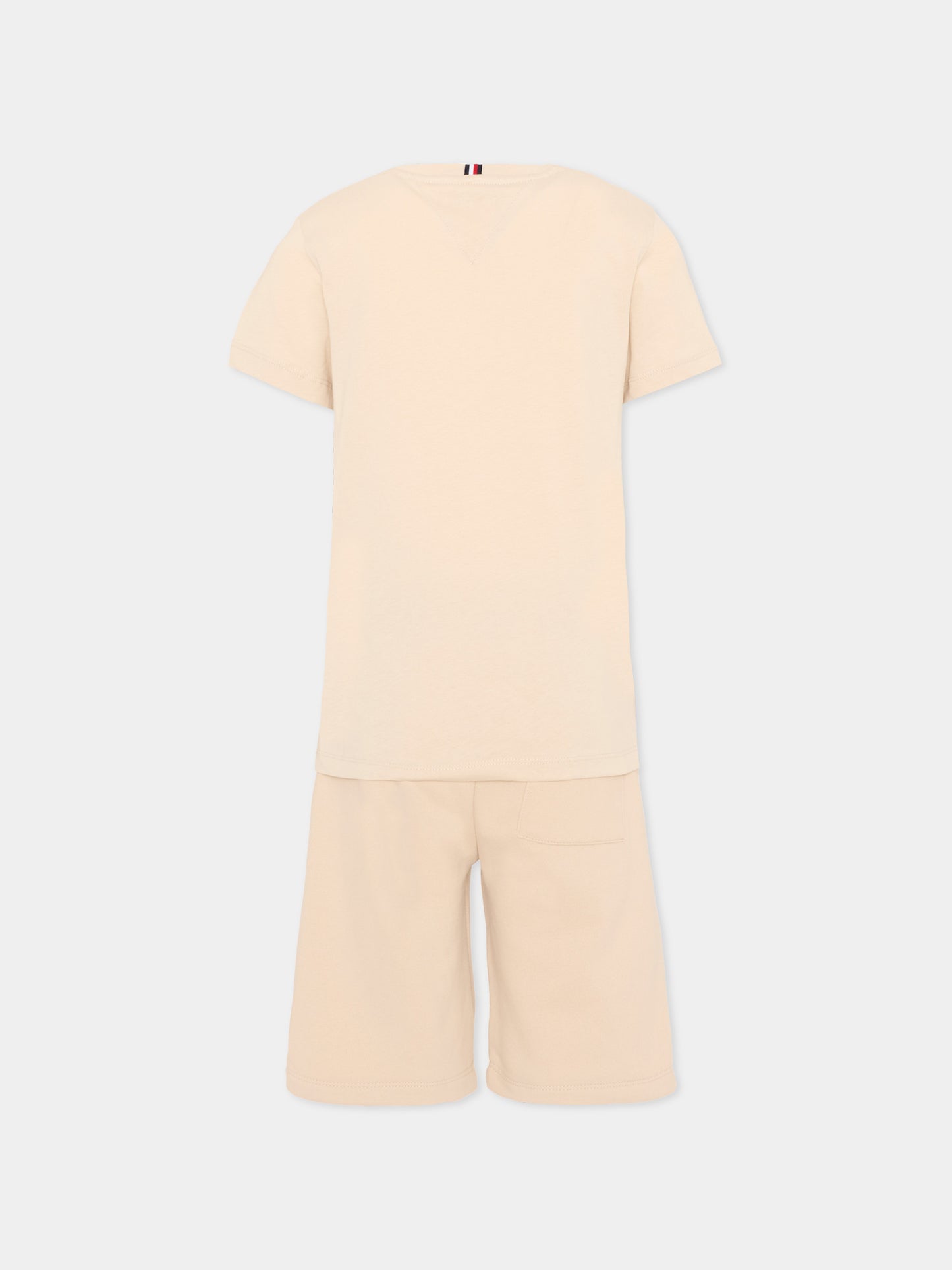 Completo sportivo beige per bambino con logo,Tommy Hilfiger Junior,KB0KB09666 ACI