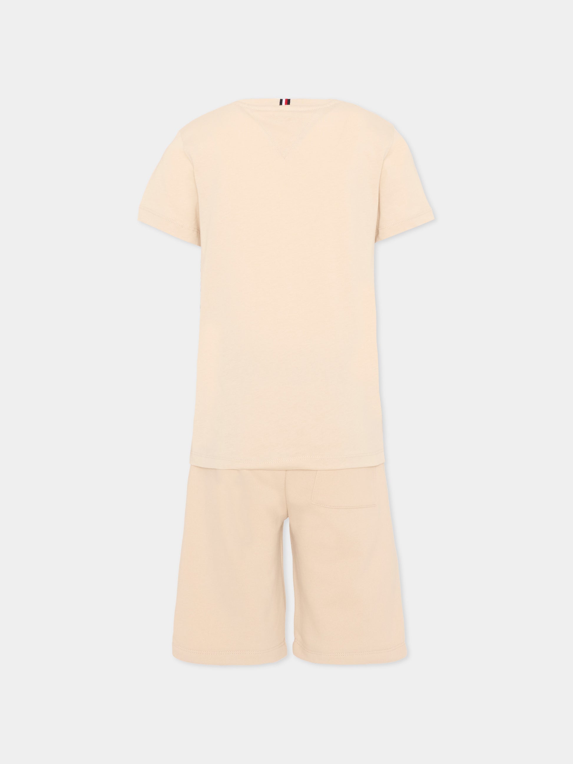Completo sportivo beige per bambino con logo,Tommy Hilfiger Junior,KB0KB09666 ACI