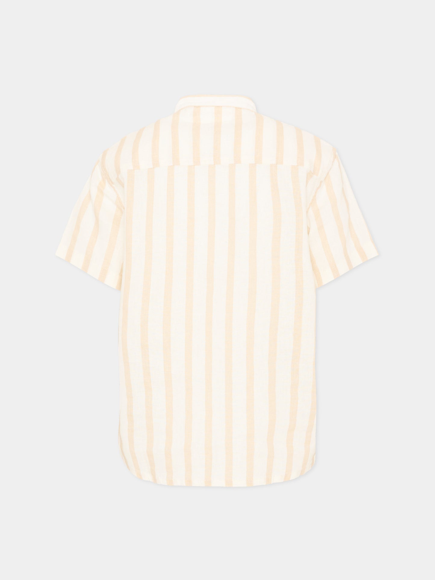Camicia beige a righe per bambino,Tommy Hilfiger Junior,KB0KB10209 ACI