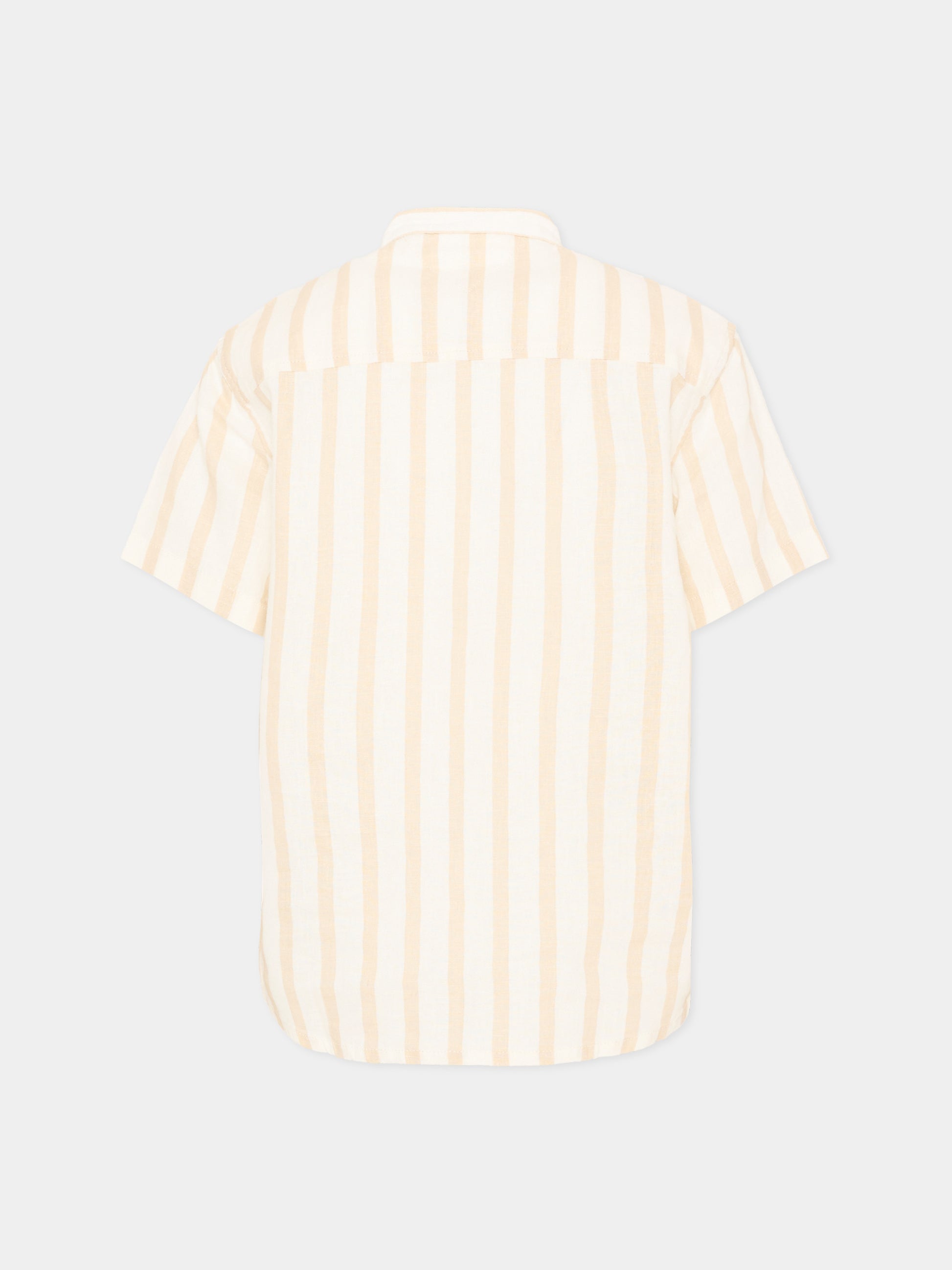Camicia beige a righe per bambino,Tommy Hilfiger Junior,KB0KB10209 ACI