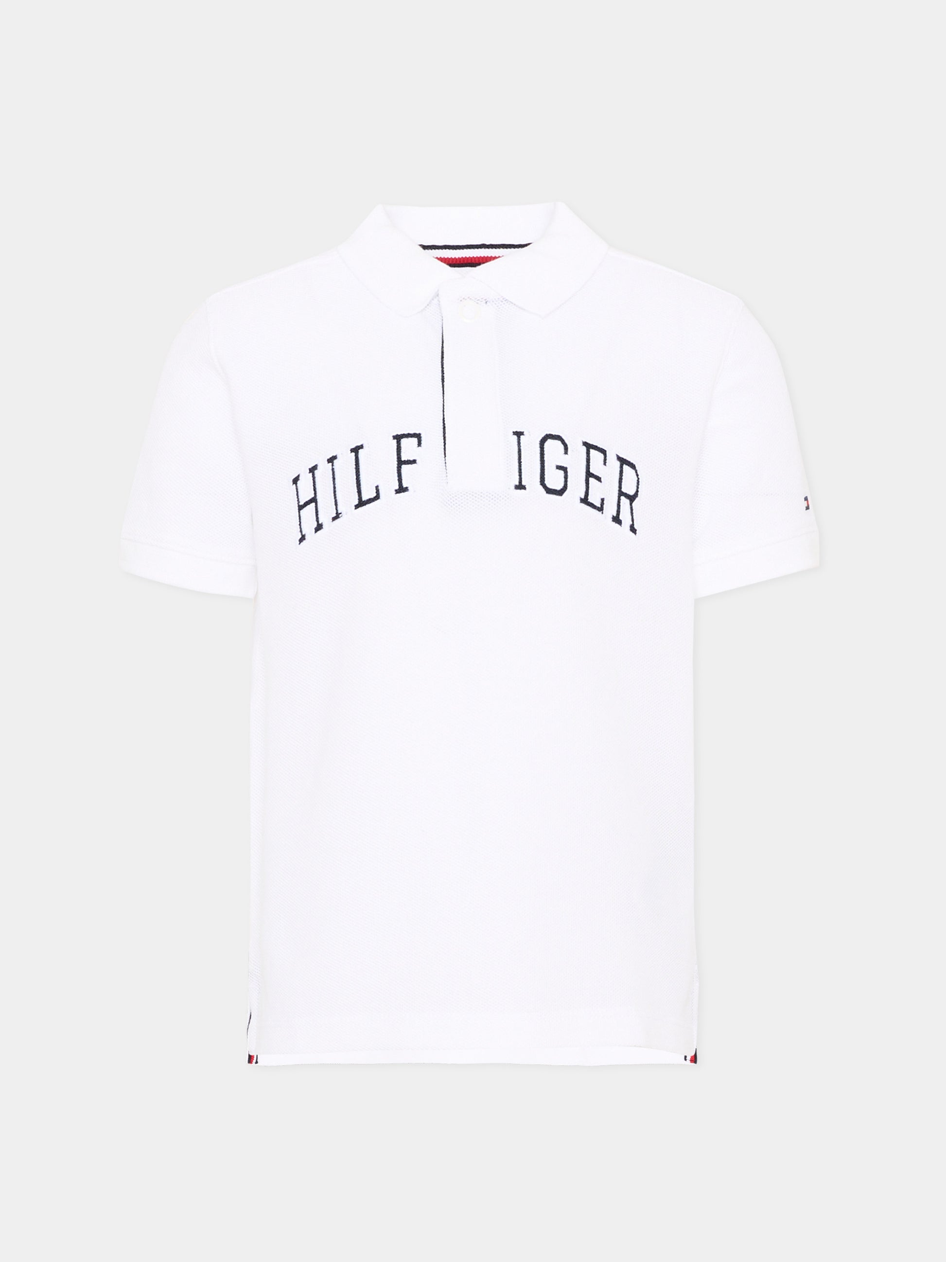 Polo bianca per bambino con logo,Tommy Hilfiger Junior,KB0KB10231 YBR