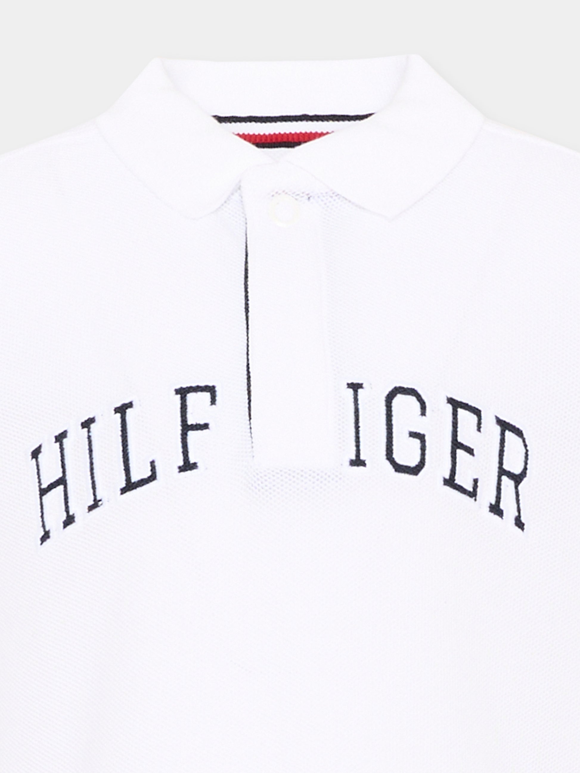 Polo bianca per bambino con logo,Tommy Hilfiger Junior,KB0KB10231 YBR