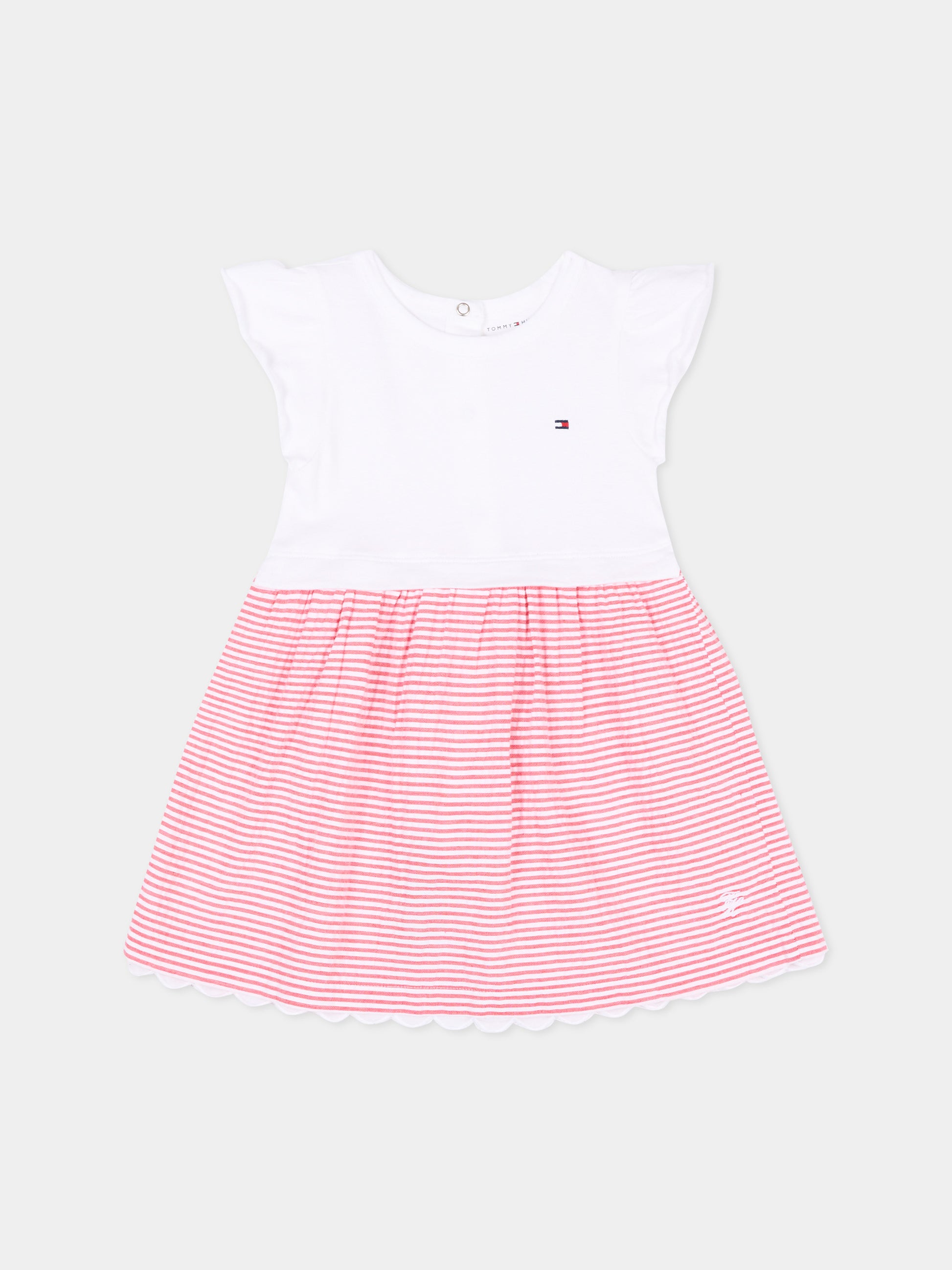 Vestito rosso per neonata a righe,Tommy Hilfiger Junior,KN0KN02366 XK3