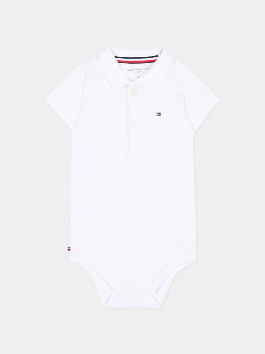 Body bianco per neonati con logo,Tommy Hilfiger Junior,KN0KN02372 YBR