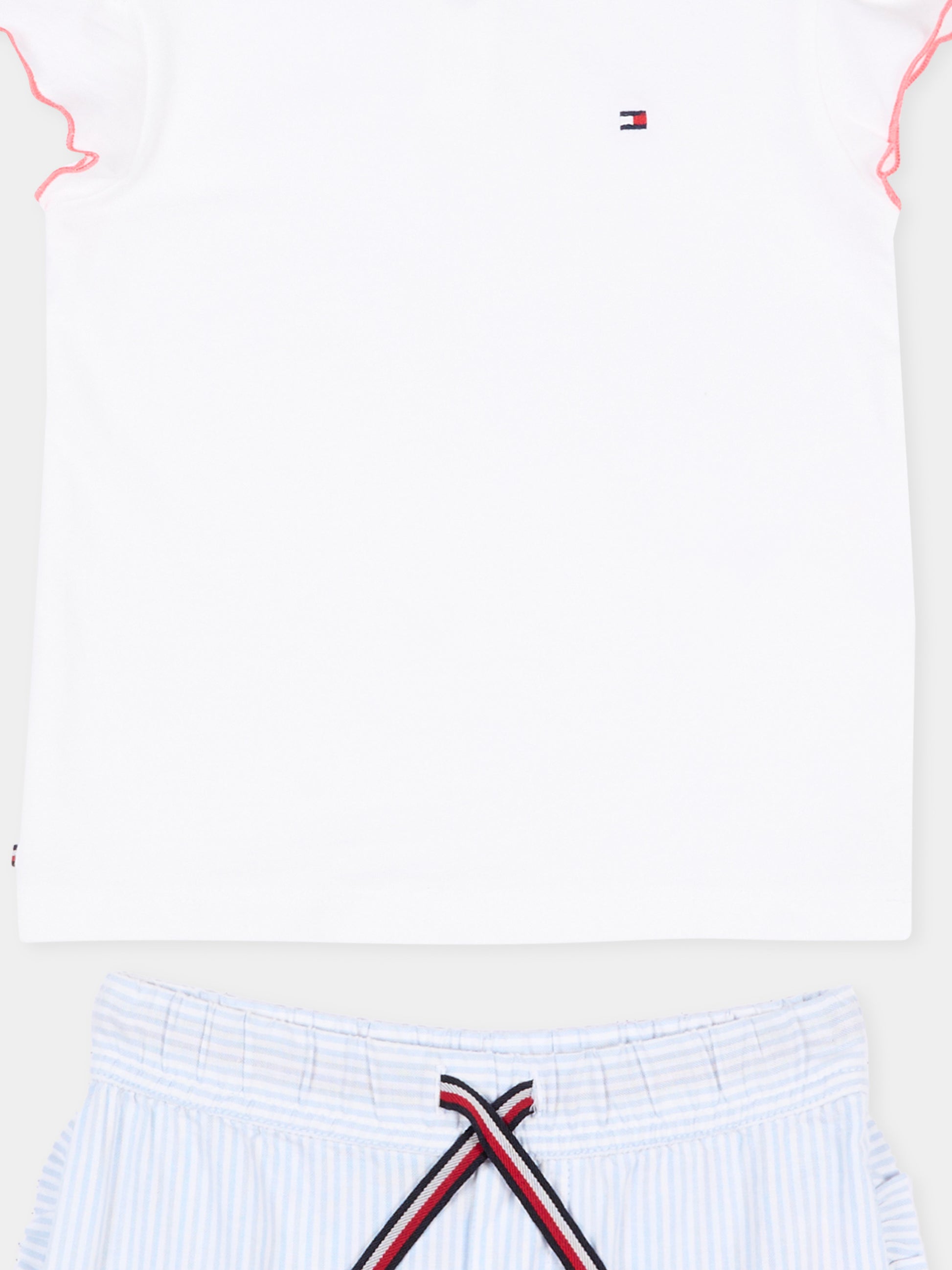 Completo sportivo bianco per neonata rigato,Tommy Hilfiger Junior,KN0KN02397 0A4
