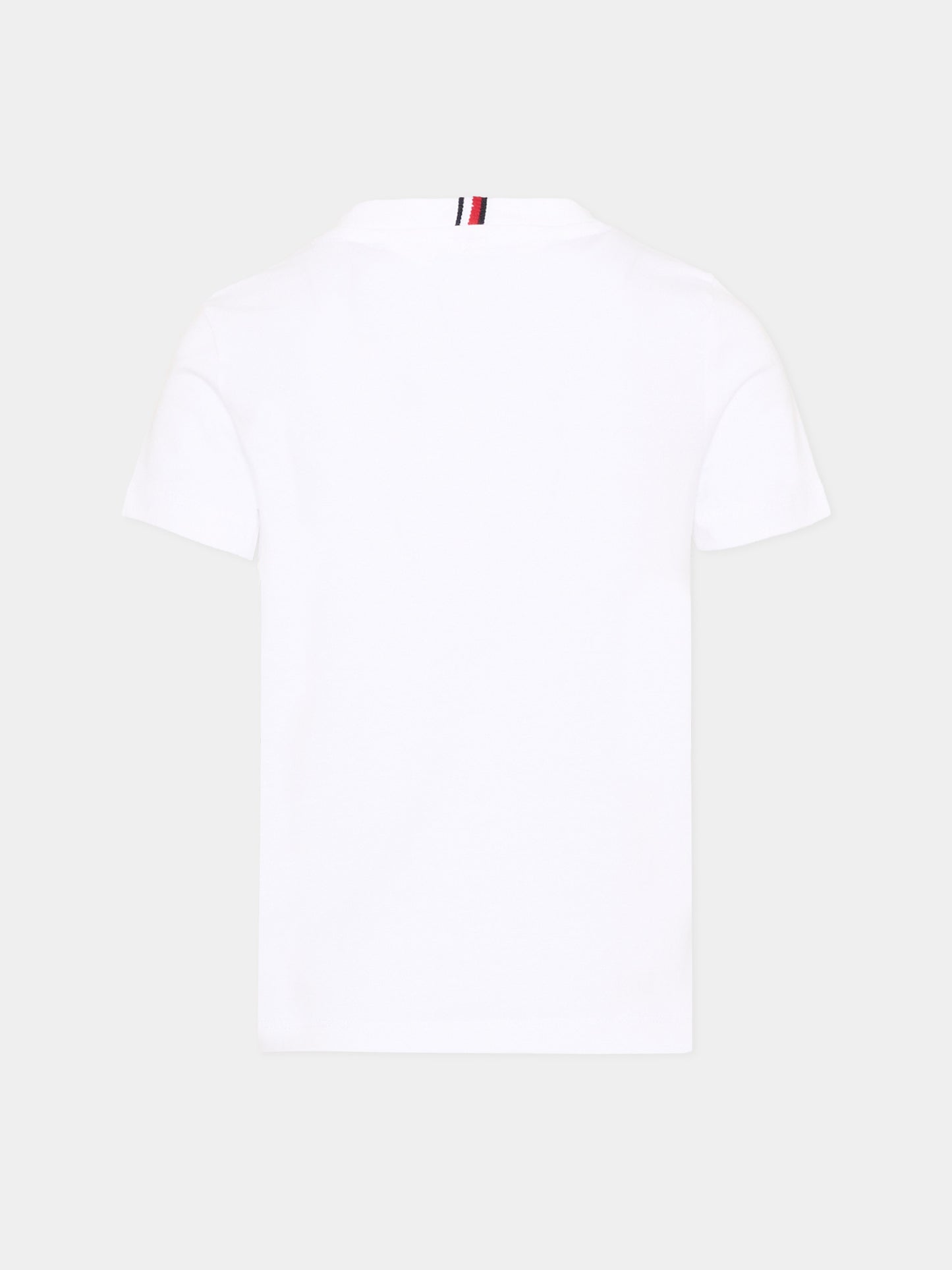 T-Shirt bianca per bambini con logo,Tommy Hilfiger Junior,KB0KB10275 YBR