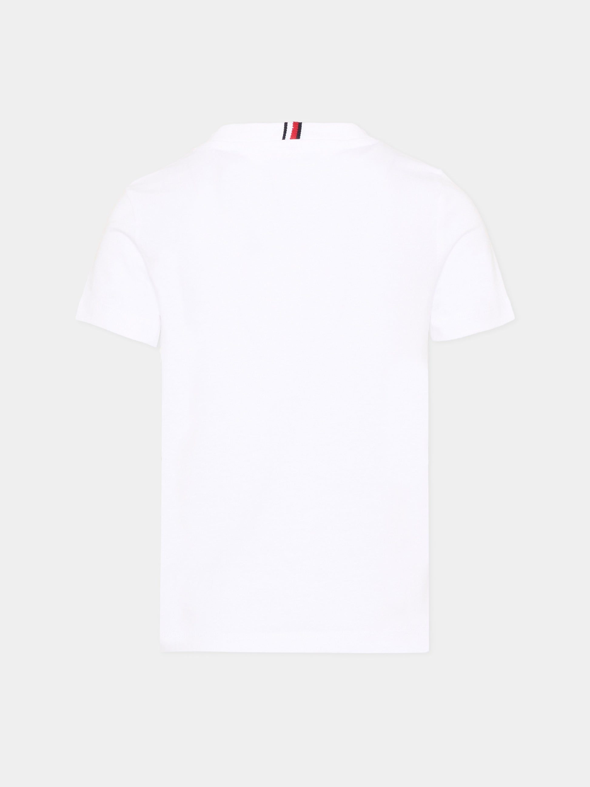 T-Shirt bianca per bambini con logo,Tommy Hilfiger Junior,KB0KB10275 YBR