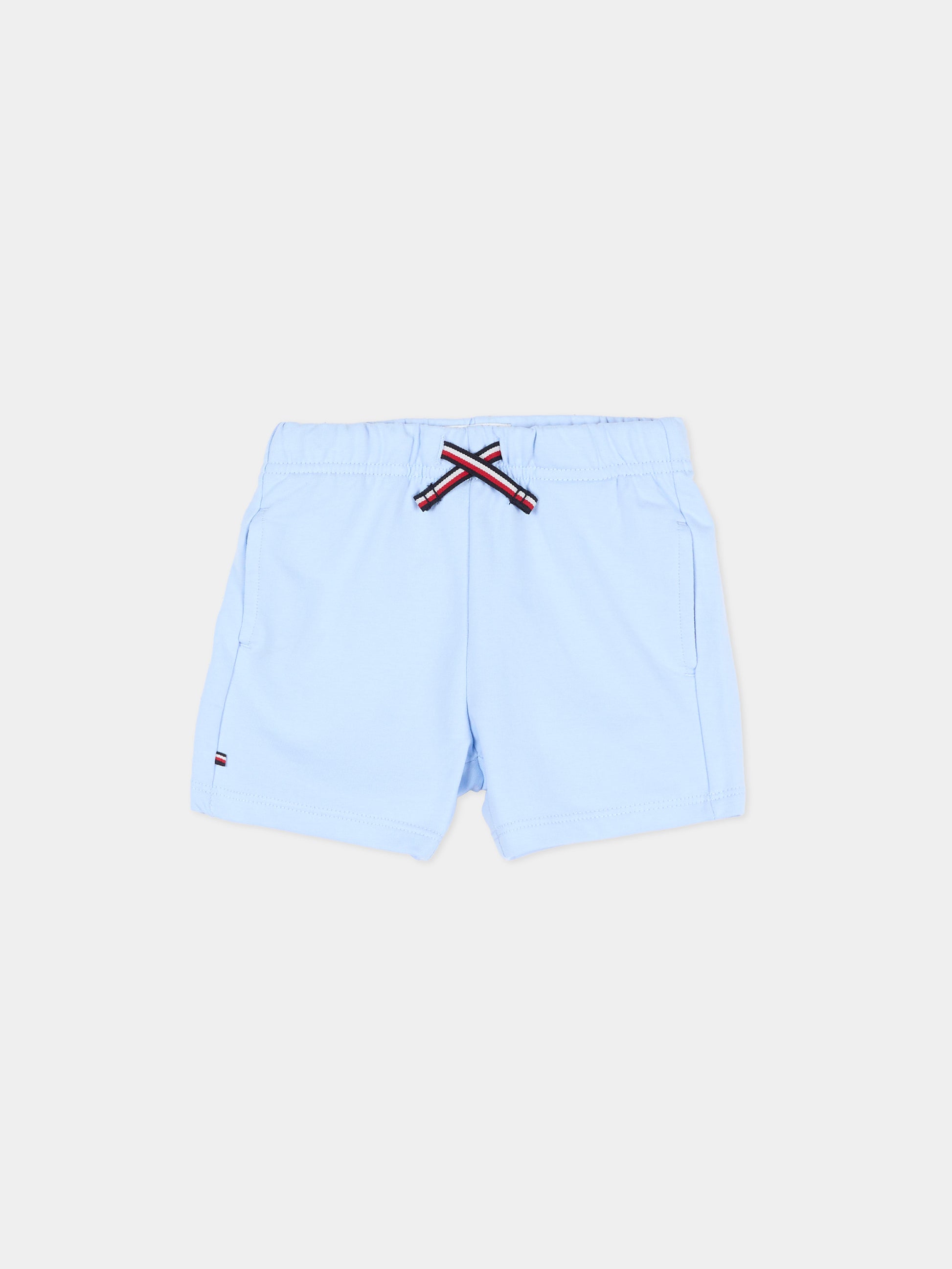 Shorts azzurro per neonato con logo,Tommy Hilfiger Junior,KN0KN02349 C3Q
