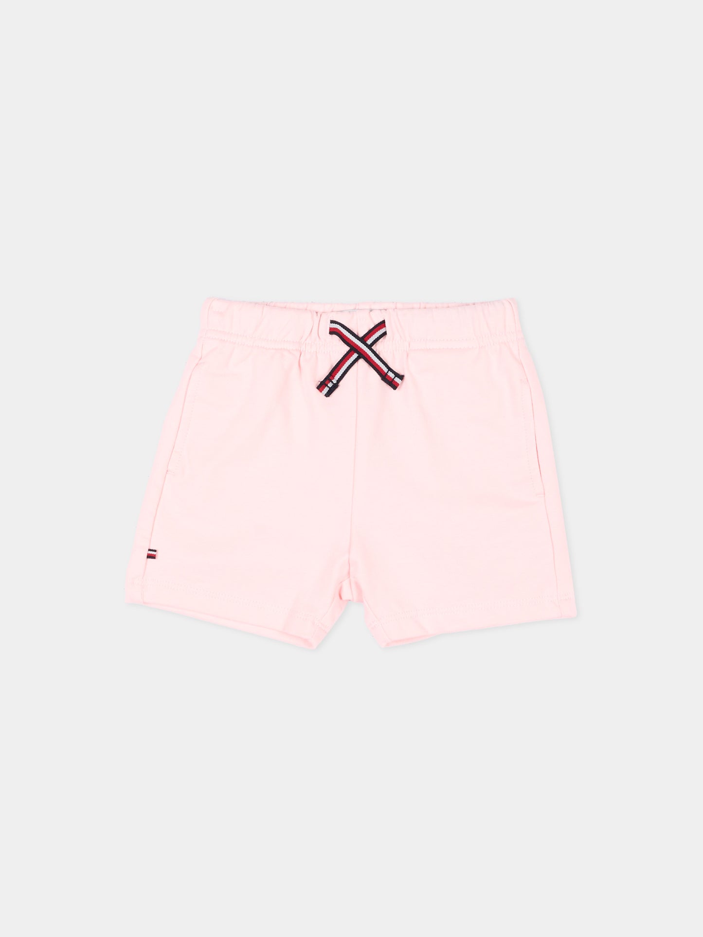 Shorts rosa per neonata con logo,Tommy Hilfiger Junior,KN0KN02349 TH3