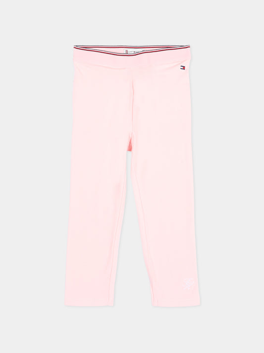 Leggings rosa per neonata con logo,Tommy Hilfiger Junior,KN0KN02392 TH3