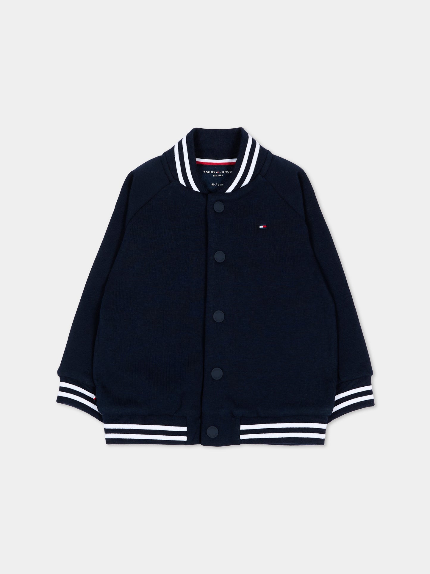 Bomber blu per neonato con logo,Tommy Hilfiger Junior,KN0KN02224 C1G