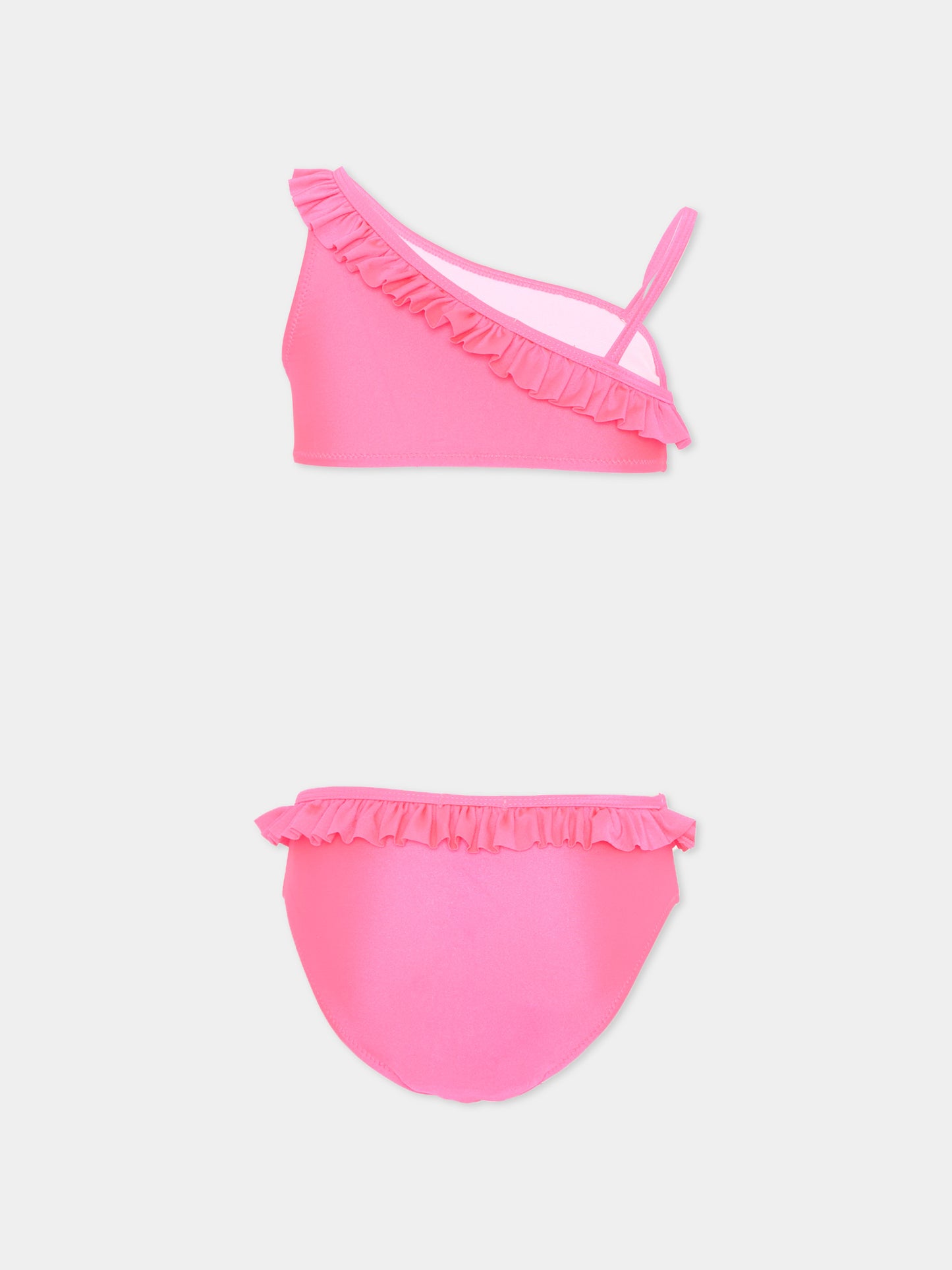 Slip e bikini rosa per bambina con rouches,Billieblush,U20918 47A