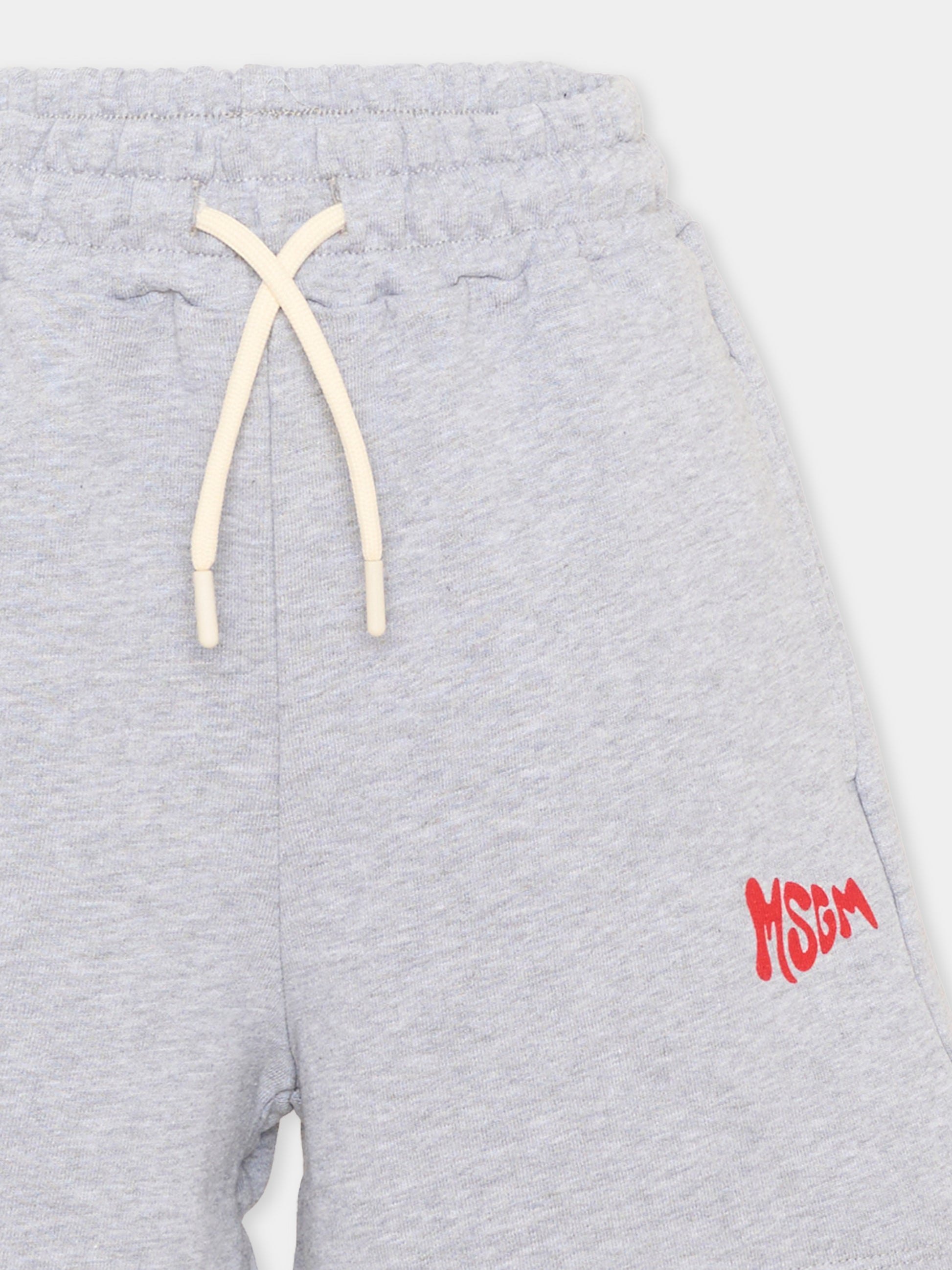 Shorts sportivi grigi per bambini con logo,Msgm Kids,S6MSJUBE221 271