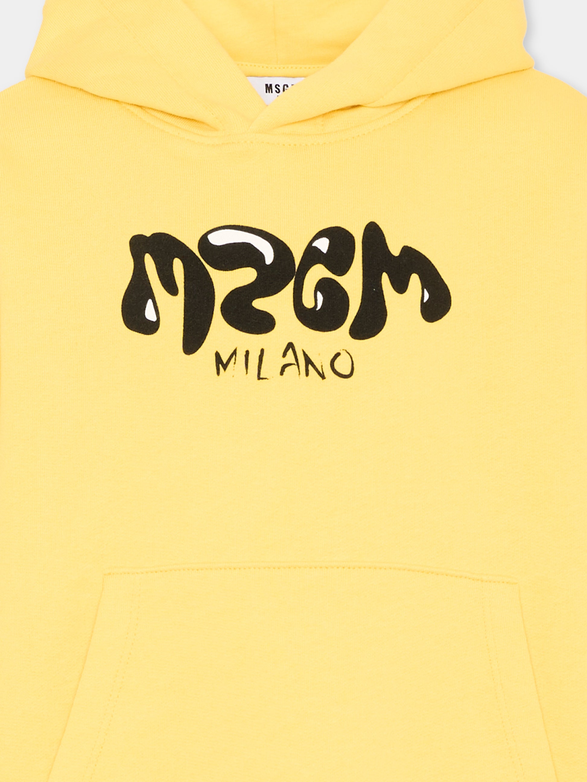 Felpa gialla per bambino con logo,Msgm Kids,S6MSJBHS258 020