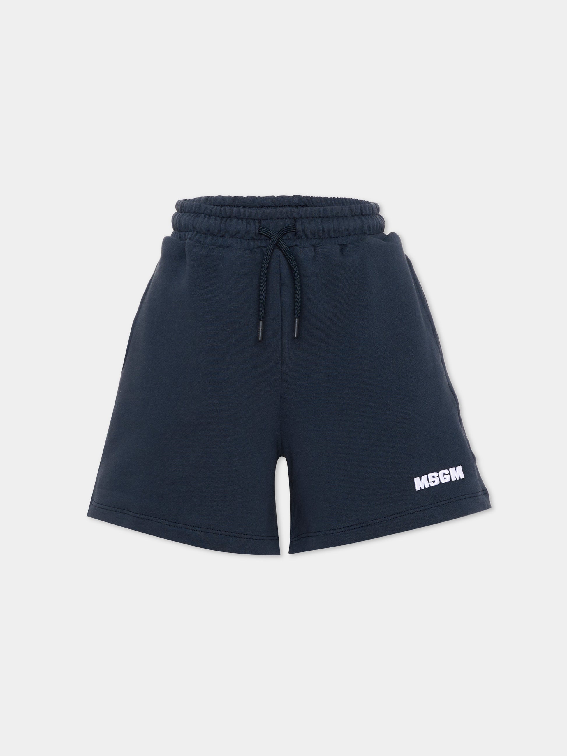 Shorts sportivi blu per bambini con logo,Msgm Kids,S6MSJUBE013 MS072