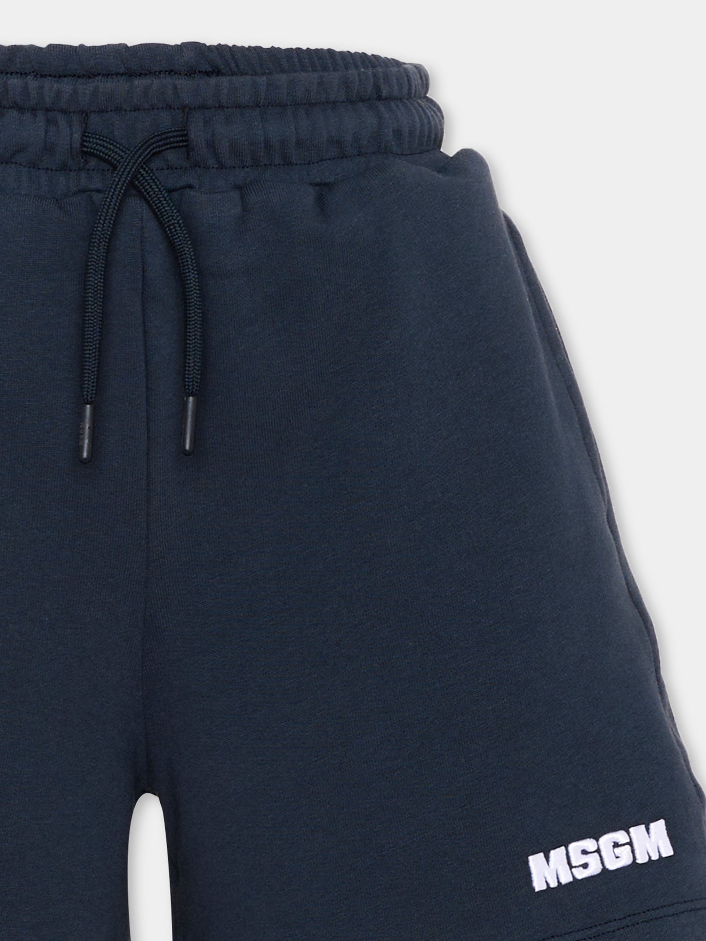 Shorts sportivi blu per bambini con logo,Msgm Kids,S6MSJUBE013 MS072