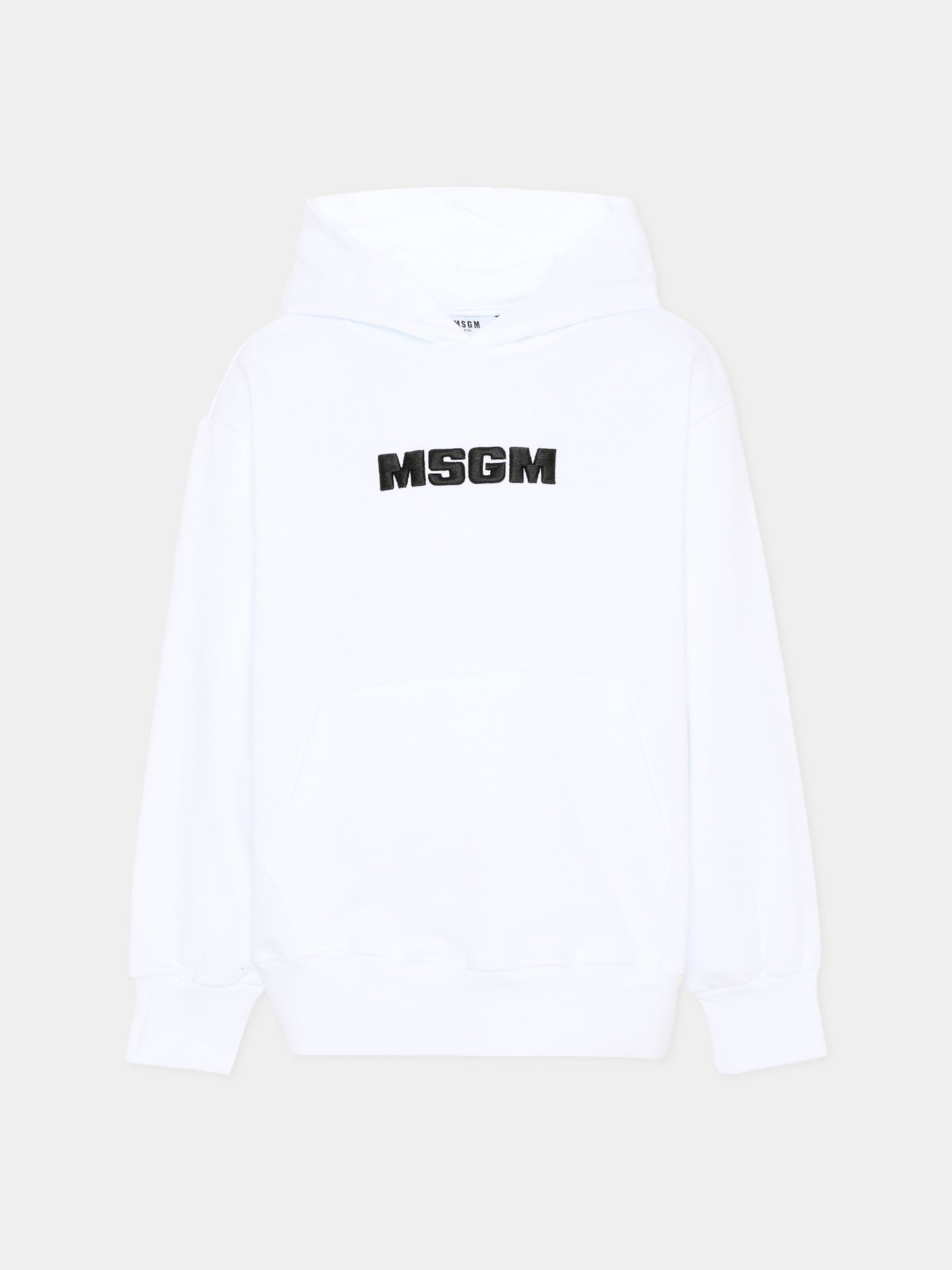 Felpa bianca per bambini con logo,Msgm Kids,S6MSJUHS010 001