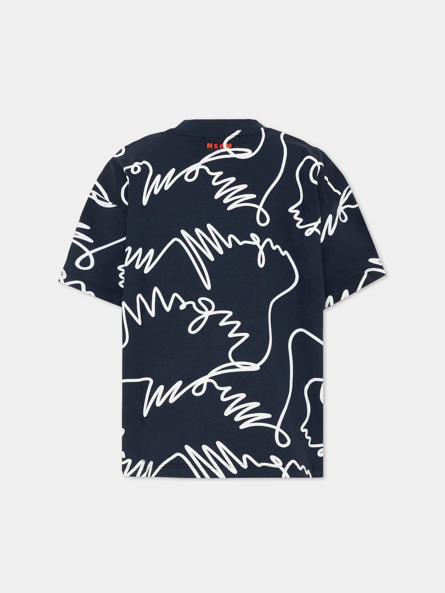 T-Shirt blu per bambini con stampa grafica,Msgm Kids,S6MSJUTH170 MS072