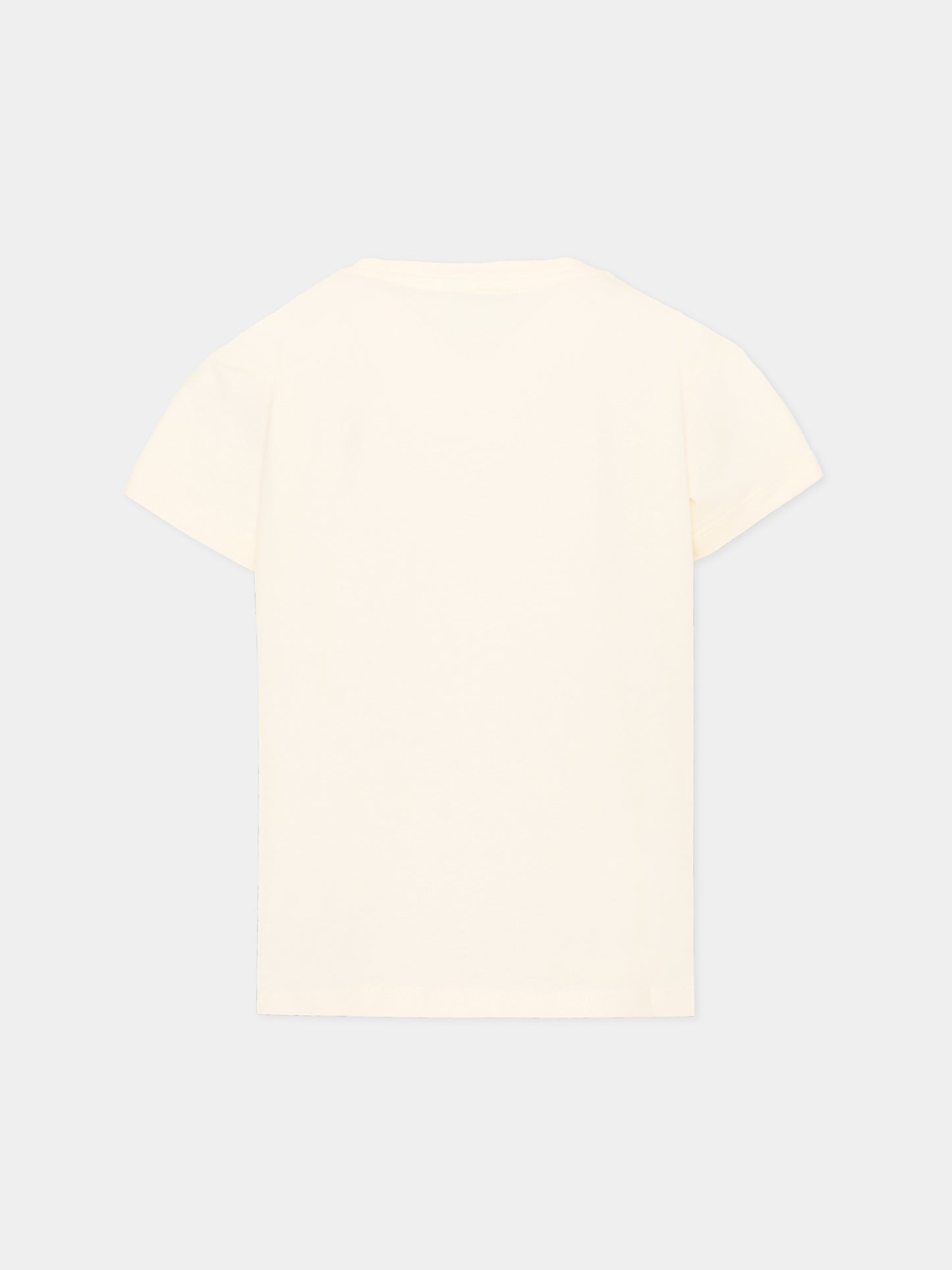 T-Shirt avorio per bambino con logo,Msgm Kids,S6MSJBTH226 013