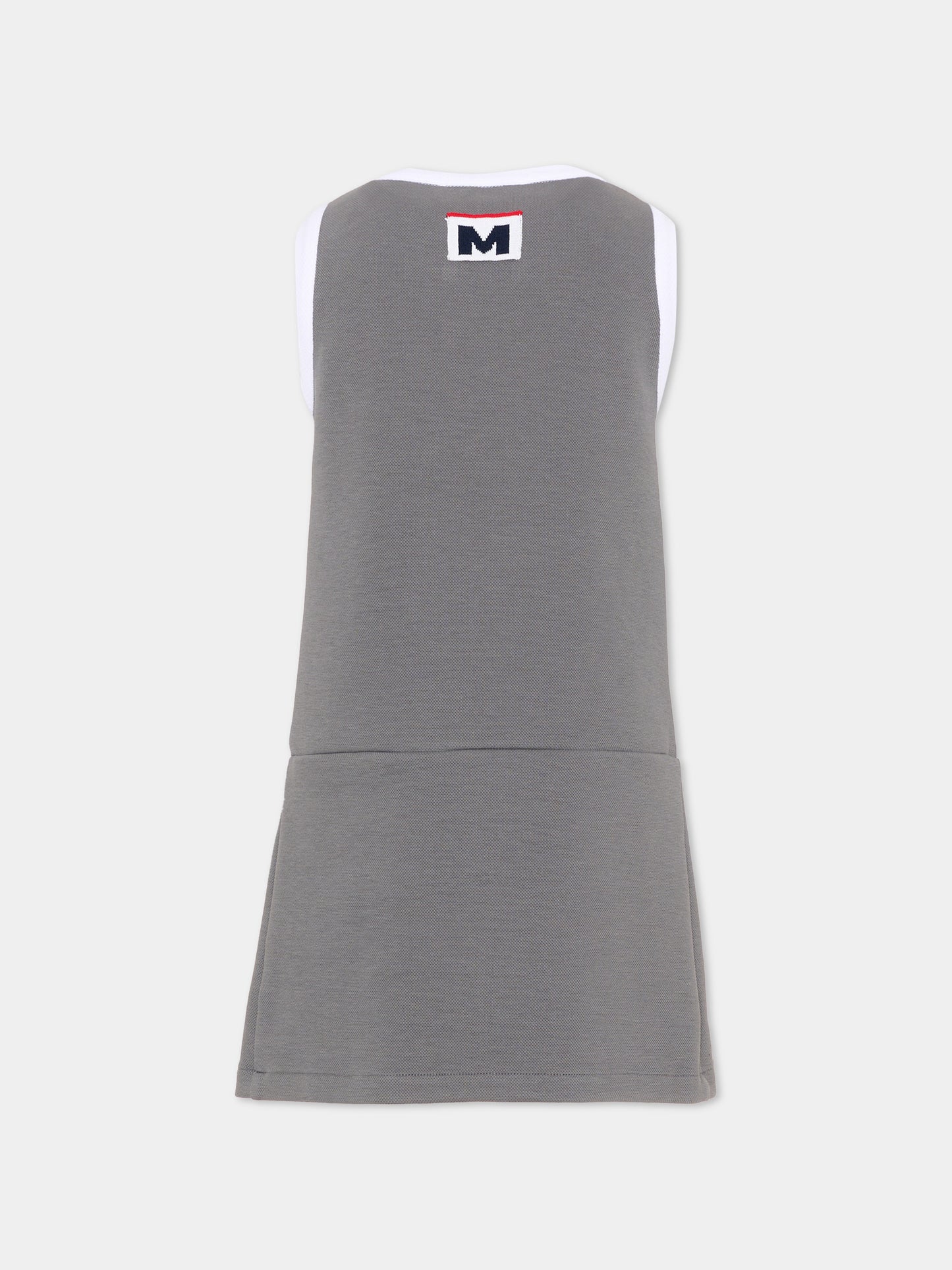 Vestito grigio per bambina con logo,Msgm Kids,S6MSJGDR035 104
