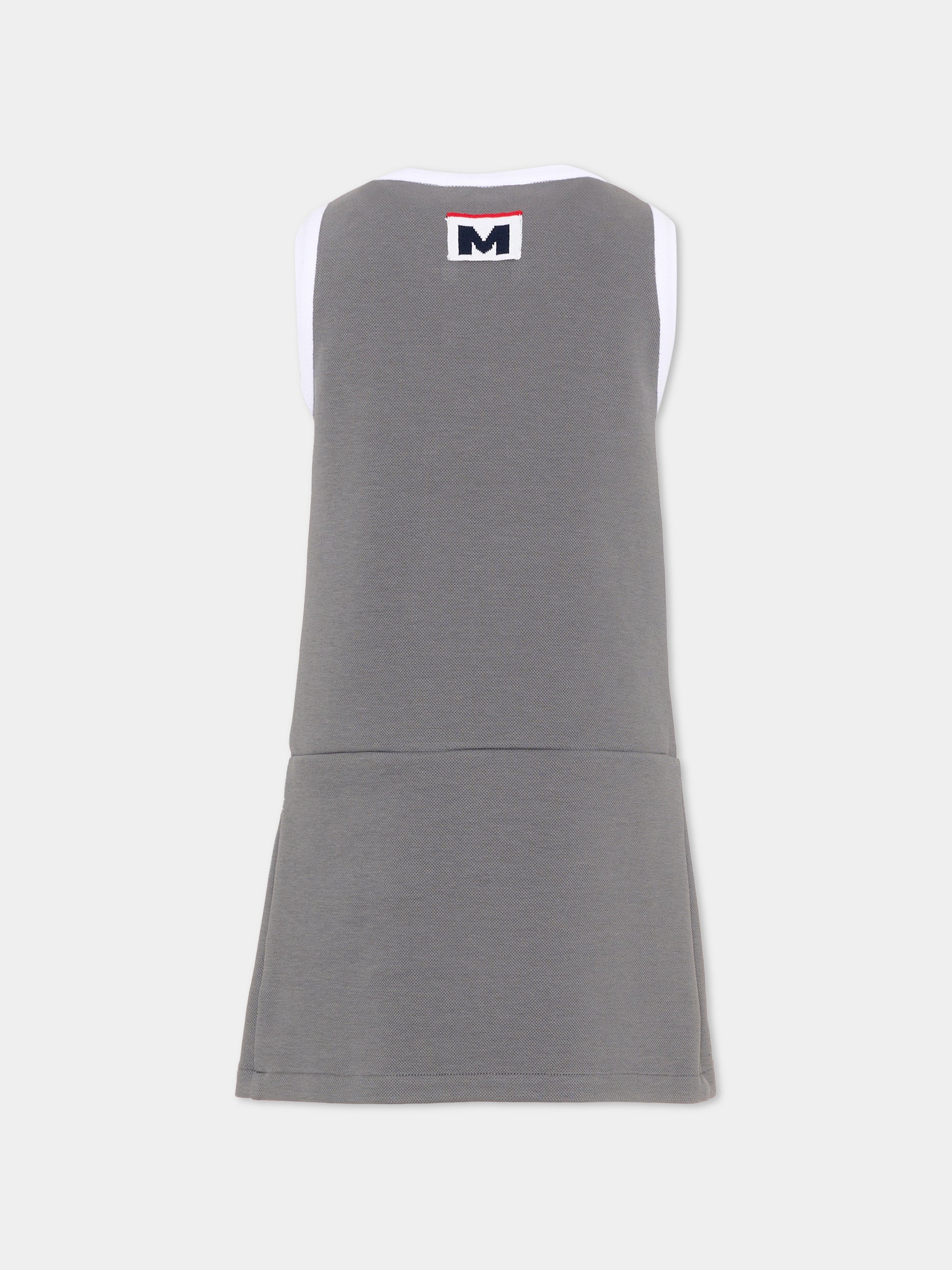 Vestito grigio per bambina con logo,Msgm Kids,S6MSJGDR035 104